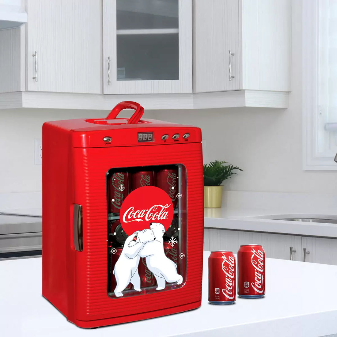 Coca-Cola Polar Bear Mini Fridge 25L Portable Cooler Warmer 28 Can