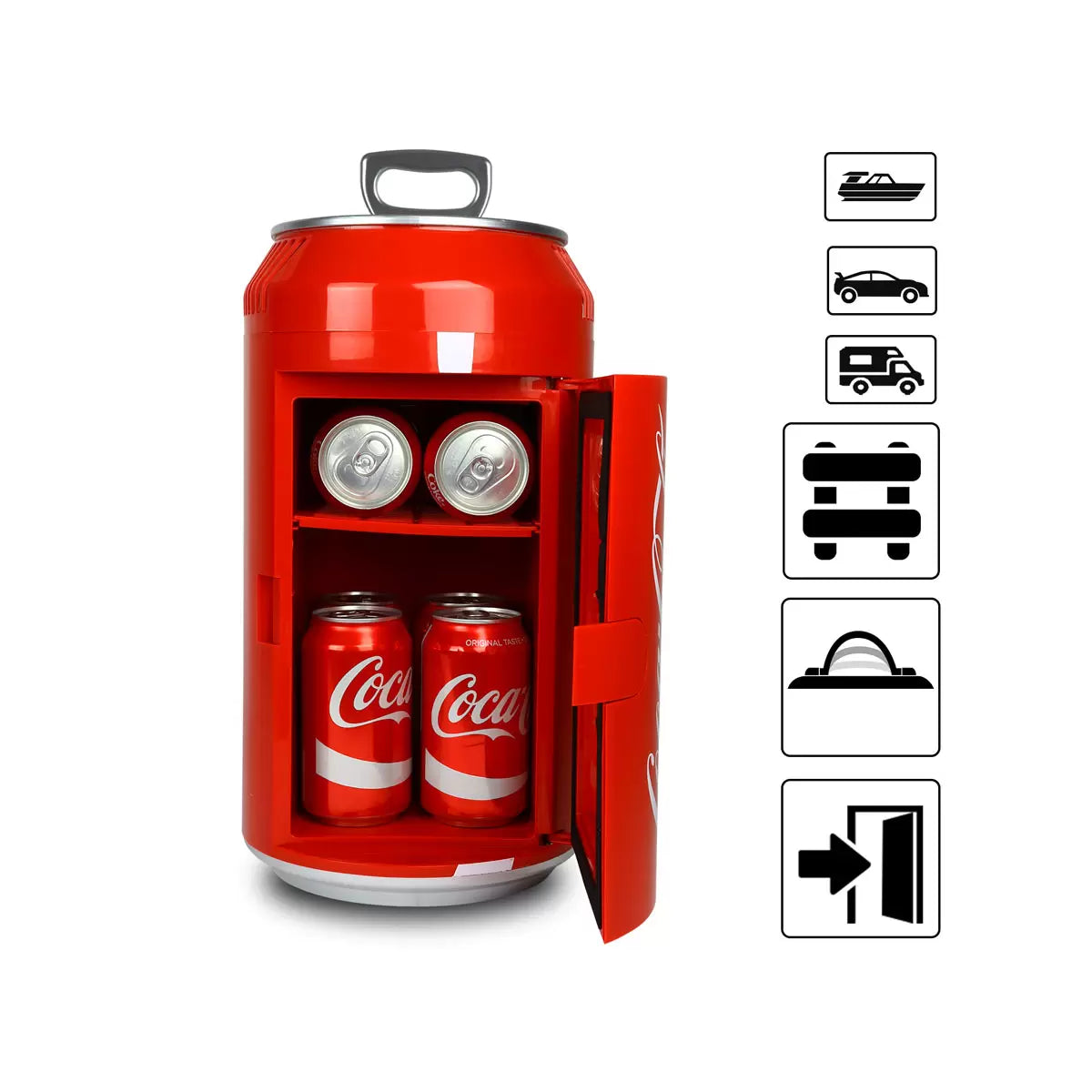 Coca-Cola 5.4L Coke Mini Fridge 8 Can Portable Cooler In Red