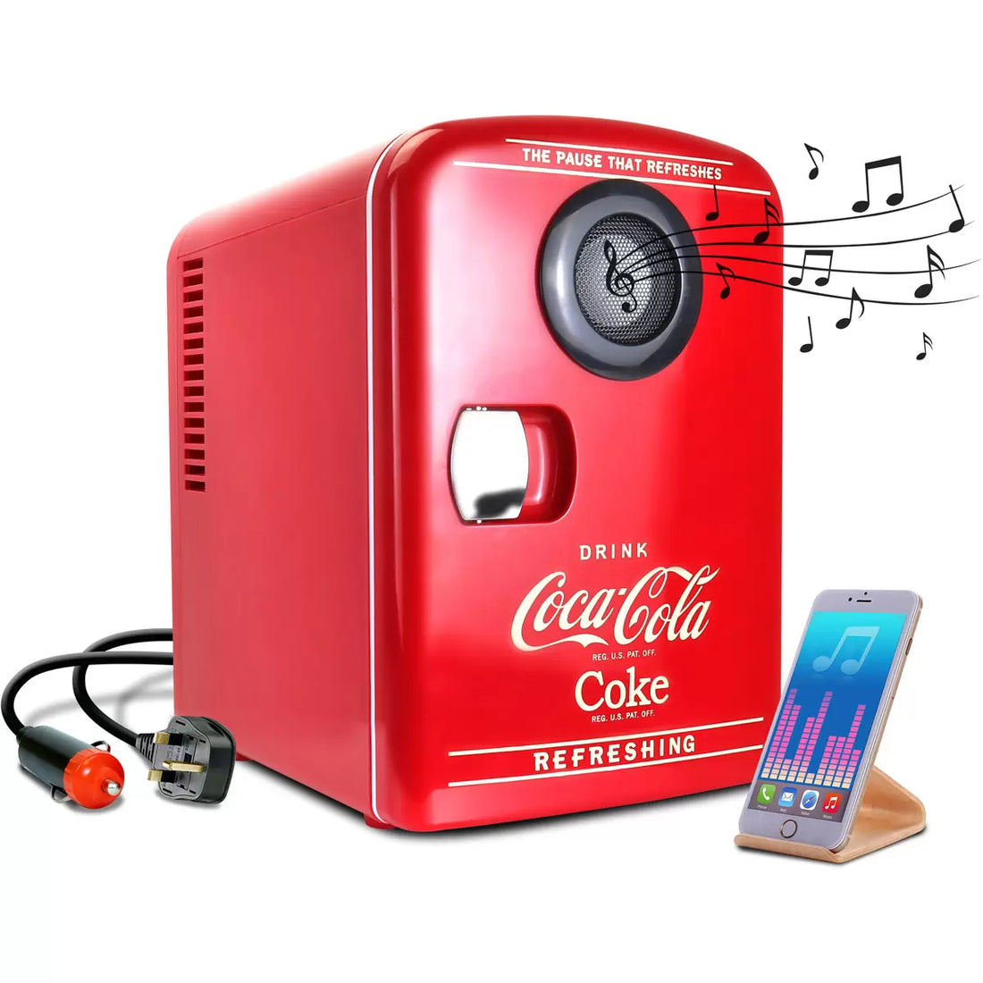 Coca Cola 4L Mini Fridge 6 Can 12V Portable Cooler & Warmer In Red