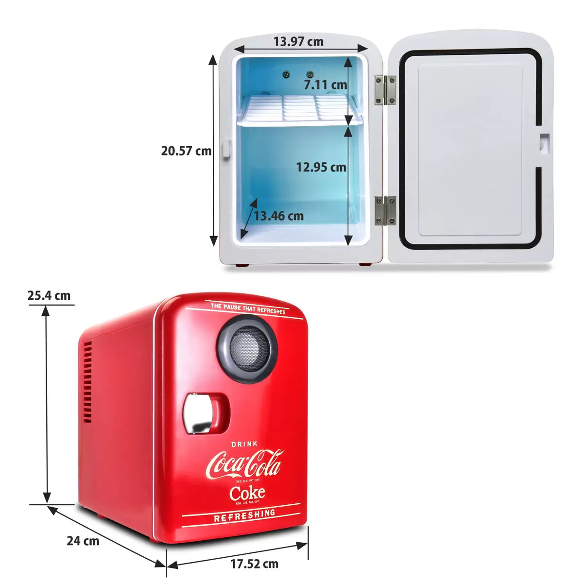Coca Cola 4L Mini Fridge 6 Can 12V Portable Cooler & Warmer In Red