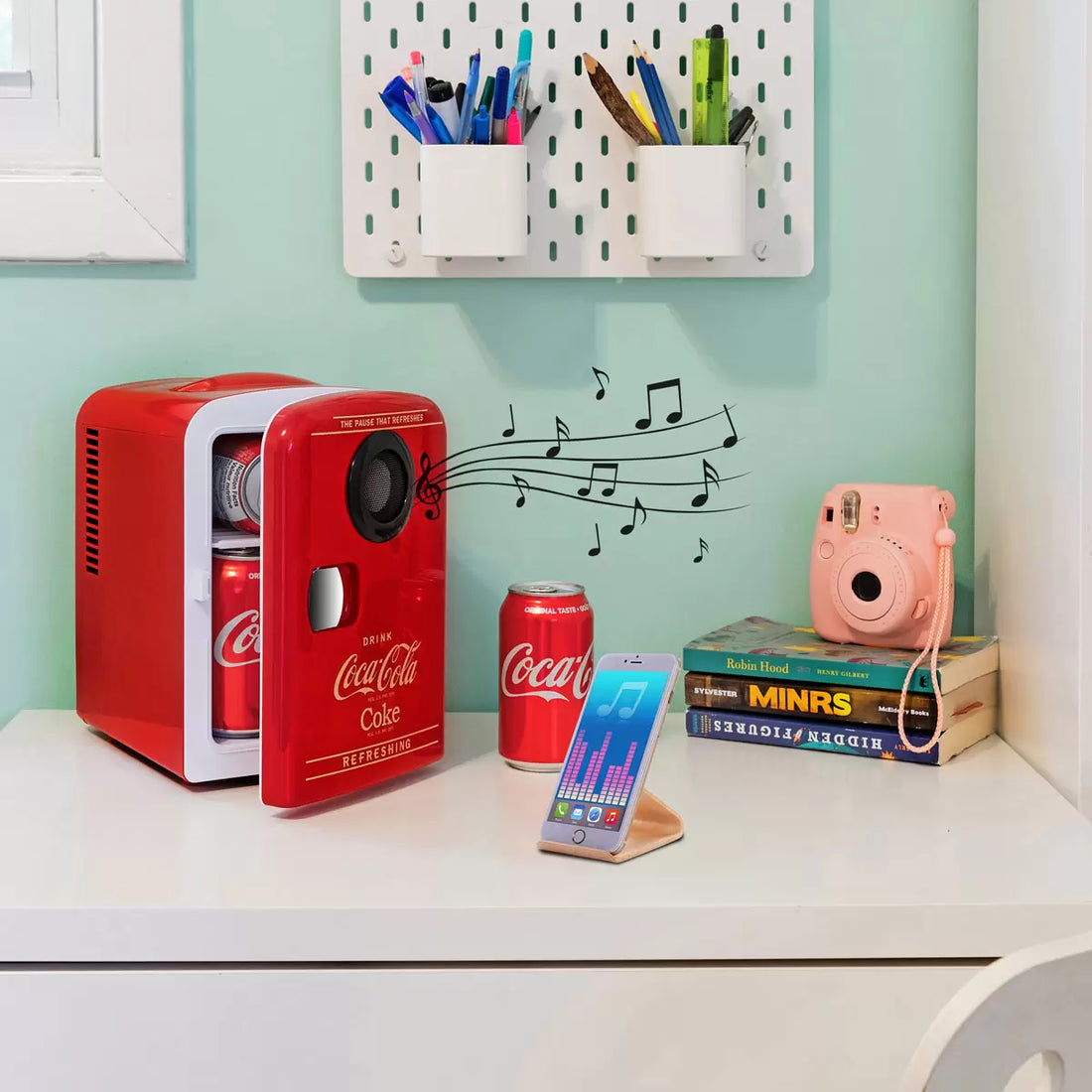 Coca Cola 4L Mini Fridge 6 Can 12V Portable Cooler & Warmer In Red
