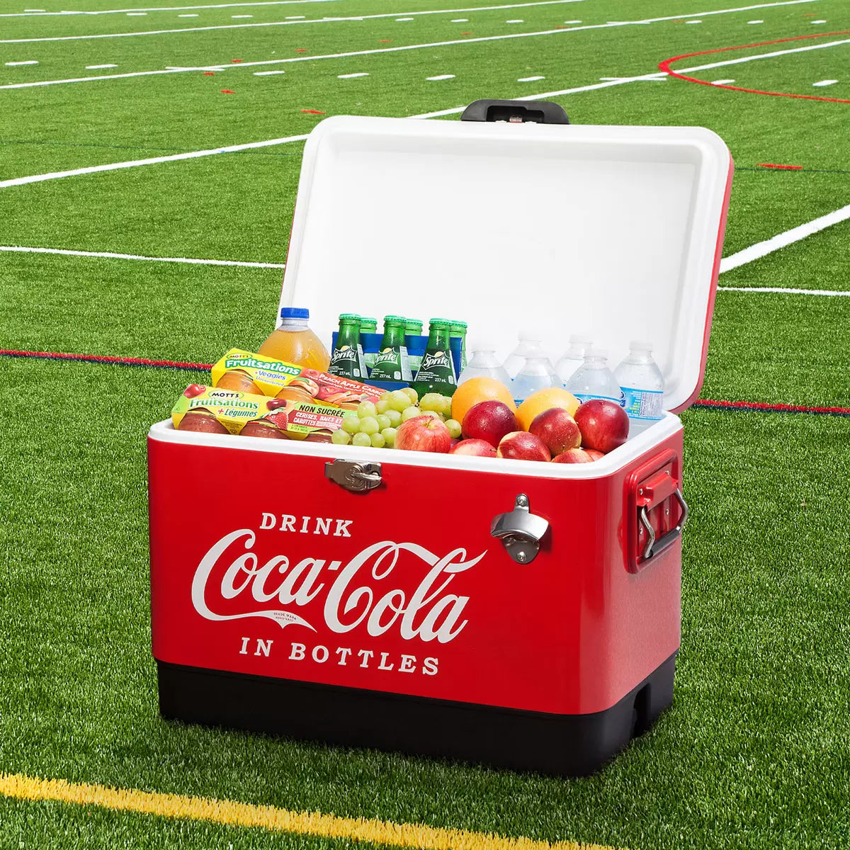 Coca-Cola 51L Stainless Steel Ice Chest with Bottle Opener 85 Can