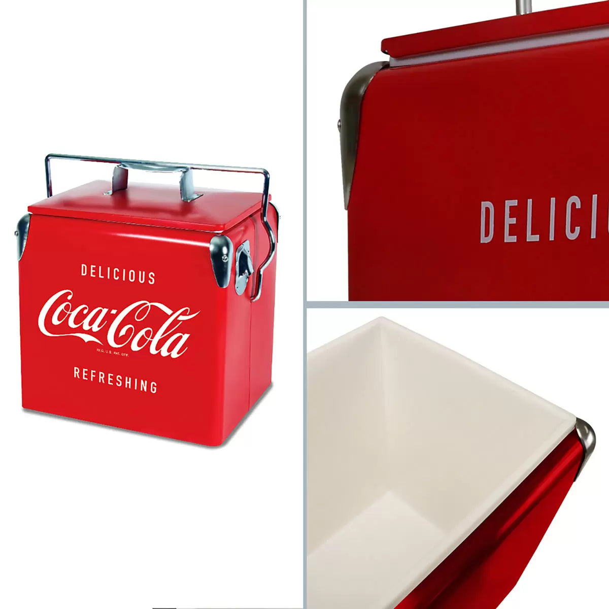 Coca-Cola 13L Stainless Steel Ice Chest with Bottle Opener 18 Can