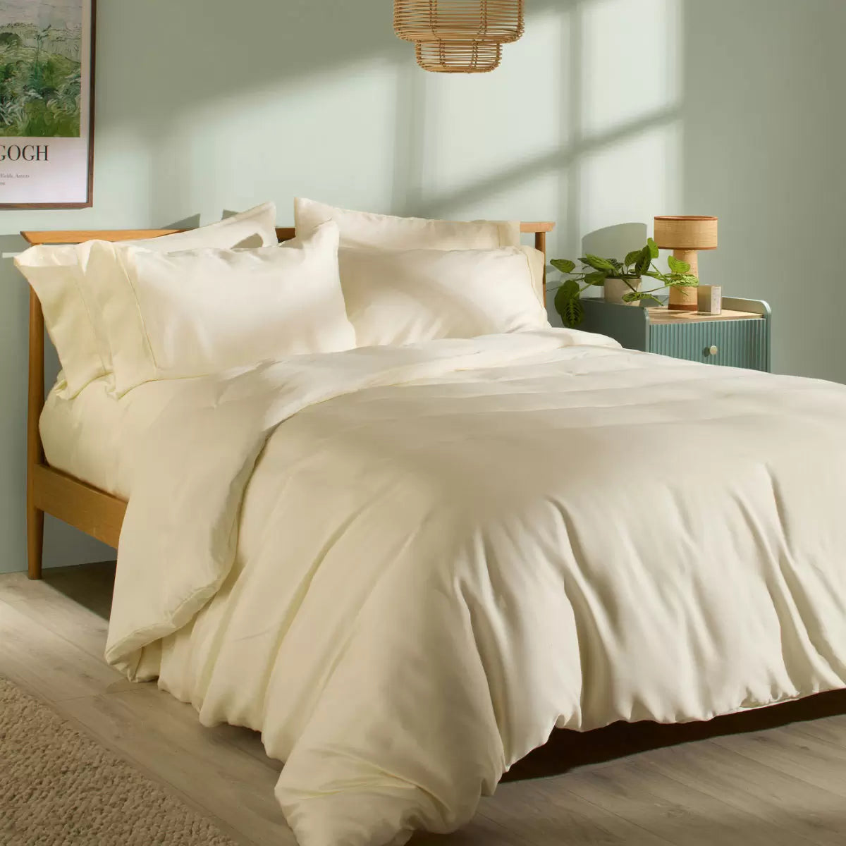 Panda Signature+ Bamboo Lyocell 320 Thread Count Cream Bedding Set, in 4 Sizes