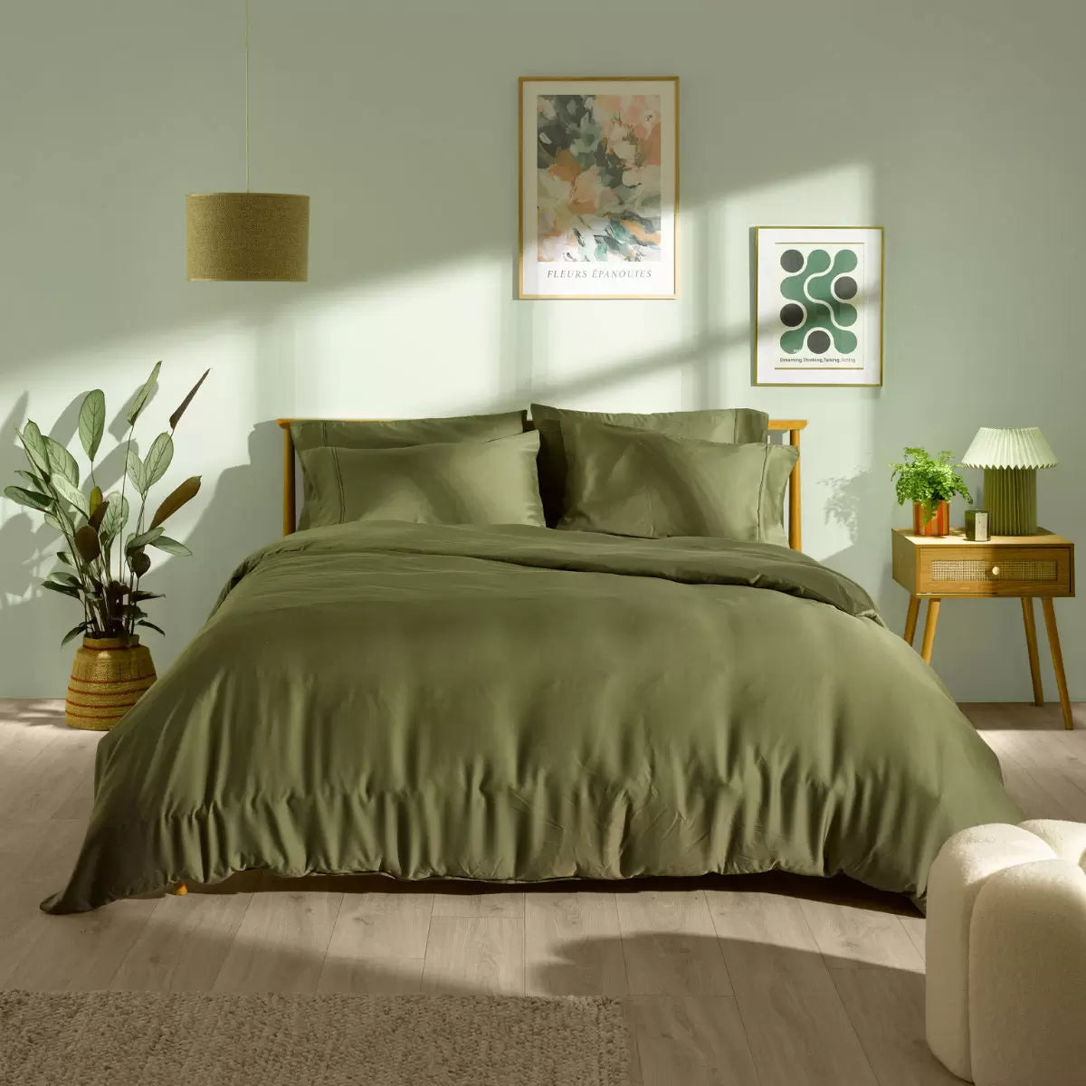 Panda Signature+ Bamboo Lyocell 320 Thread Count Green Bedding Set, in 4 Sizes
