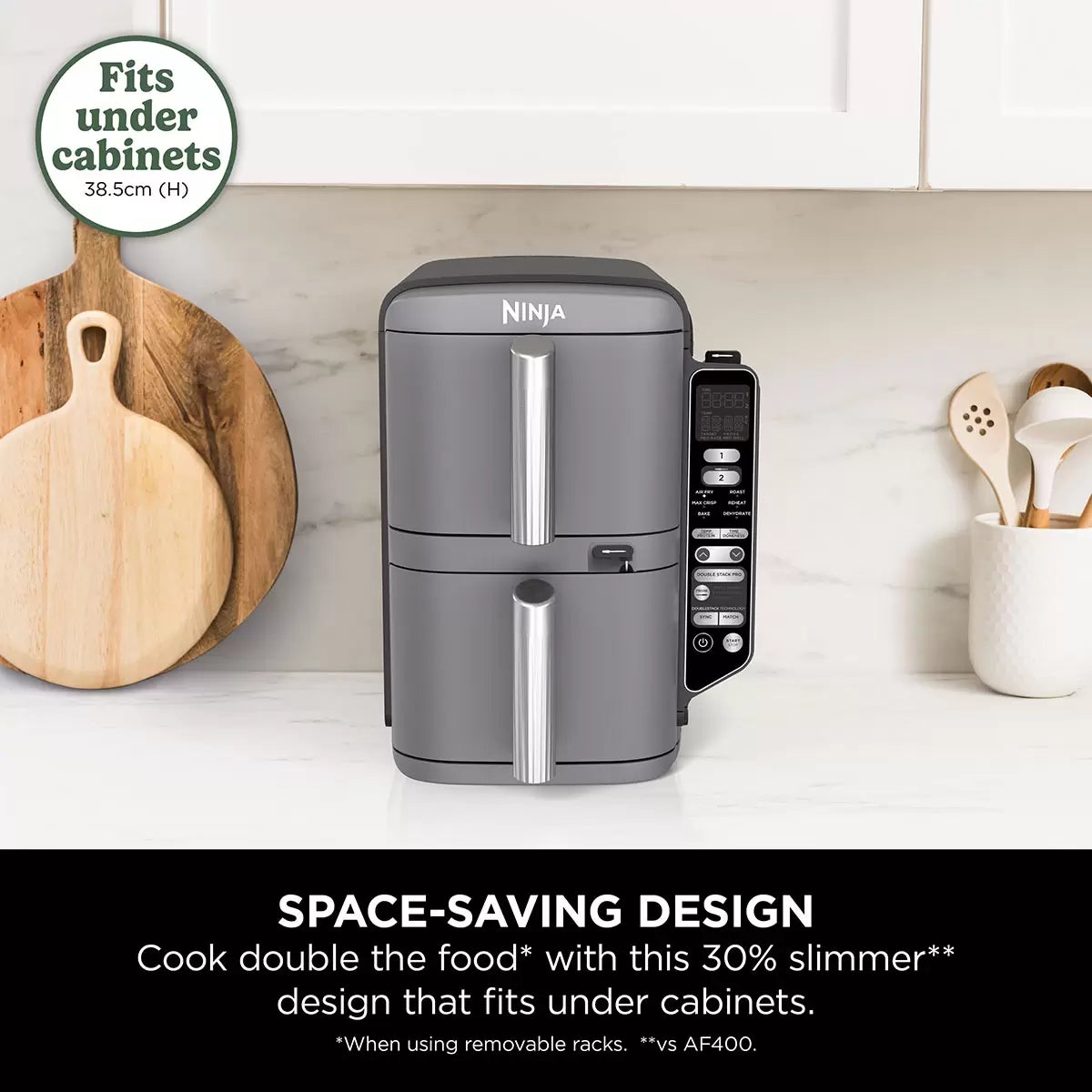 Ninja Double Stack 9.5L Air Fryer with Smart Cook System, SL451UK, view 3