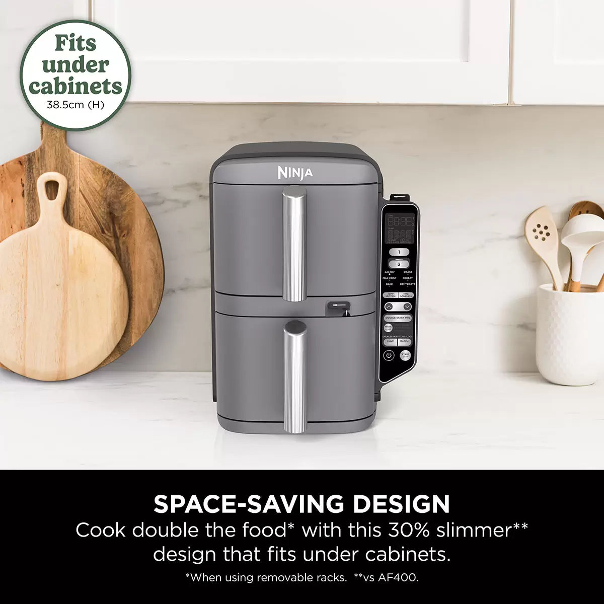 Ninja Double Stack 9.5L Air Fryer with Smart Cook System, SL451UK