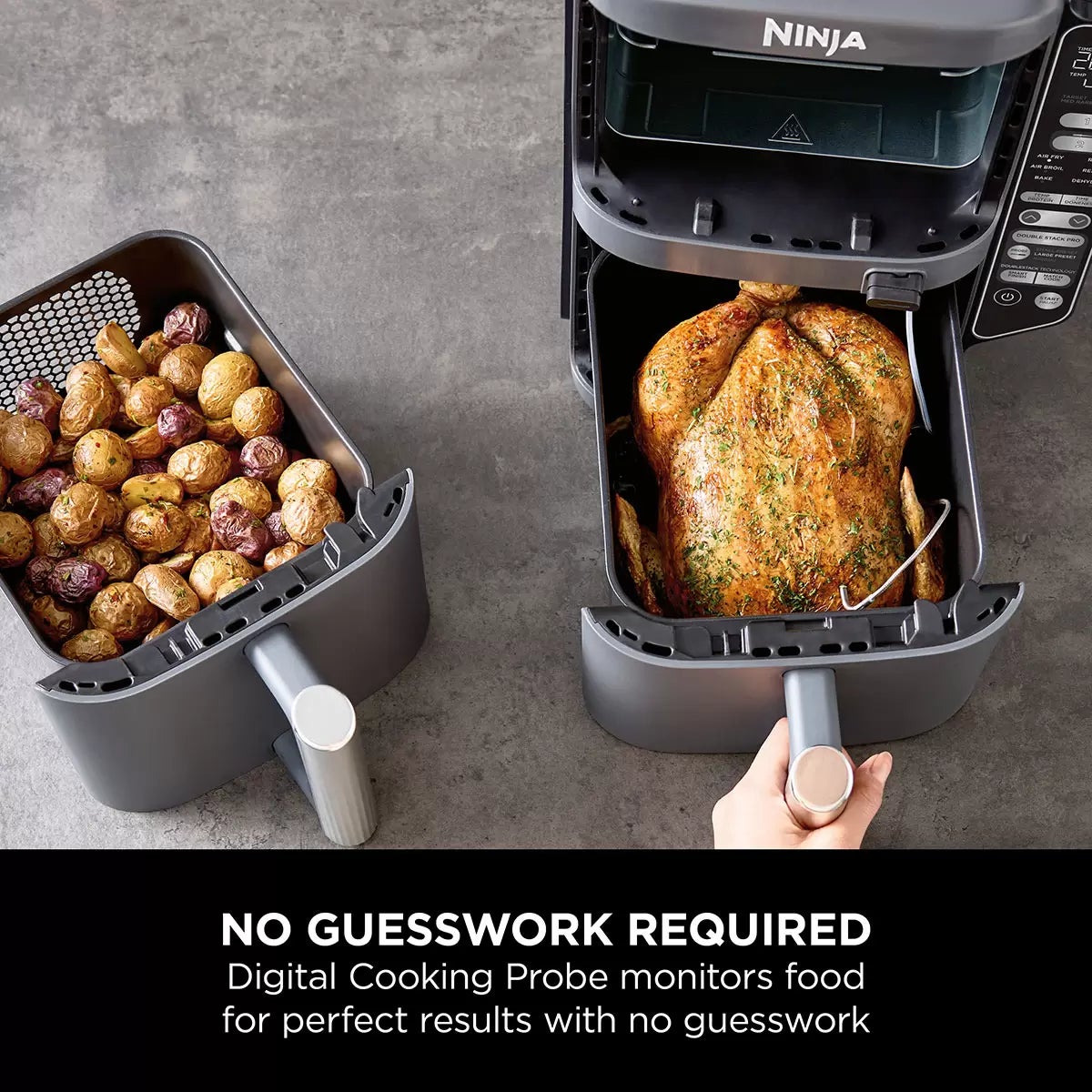 Ninja Double Stack 9.5L Air Fryer with Smart Cook System, SL451UK, view 2