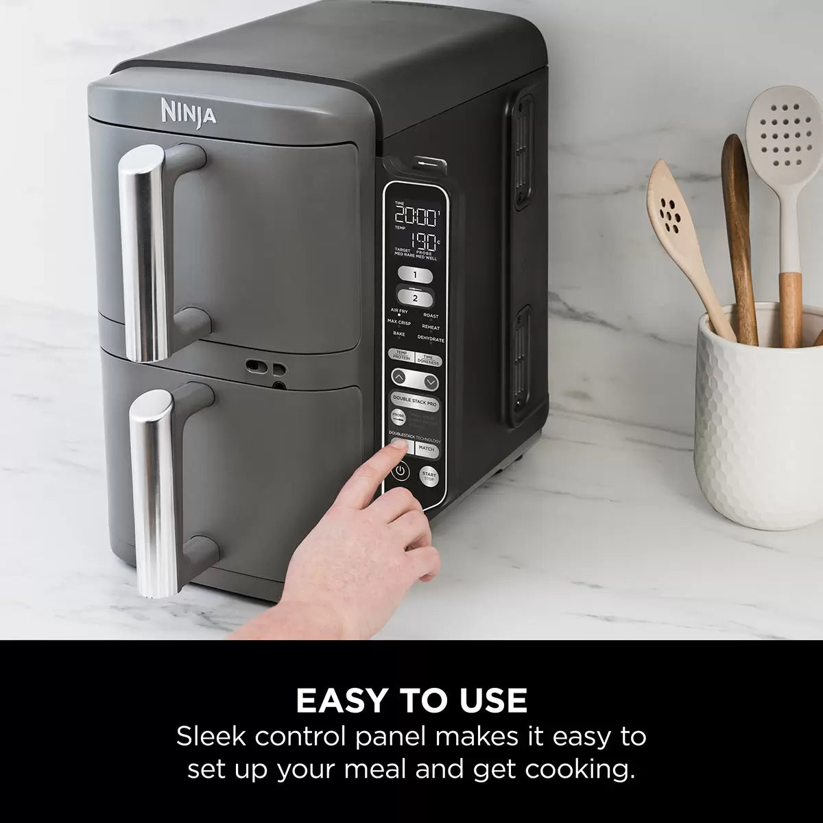 Ninja Double Stack 9.5L Air Fryer with Smart Cook System, SL451UK