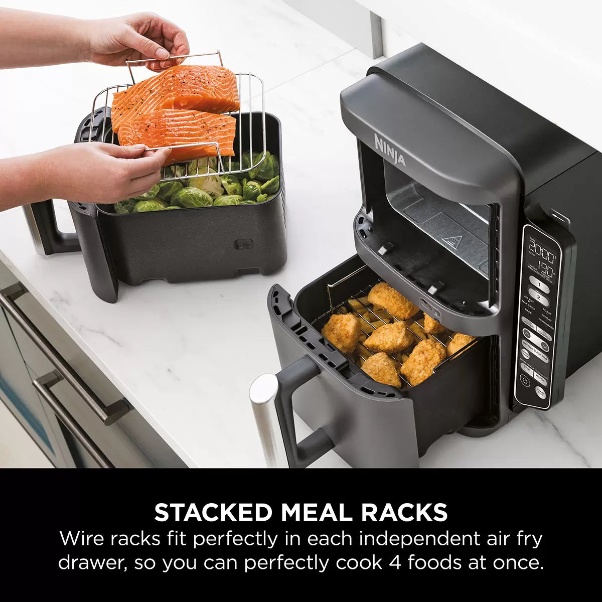 Ninja Double Stack 9.5L Air Fryer with Smart Cook System, SL451UK