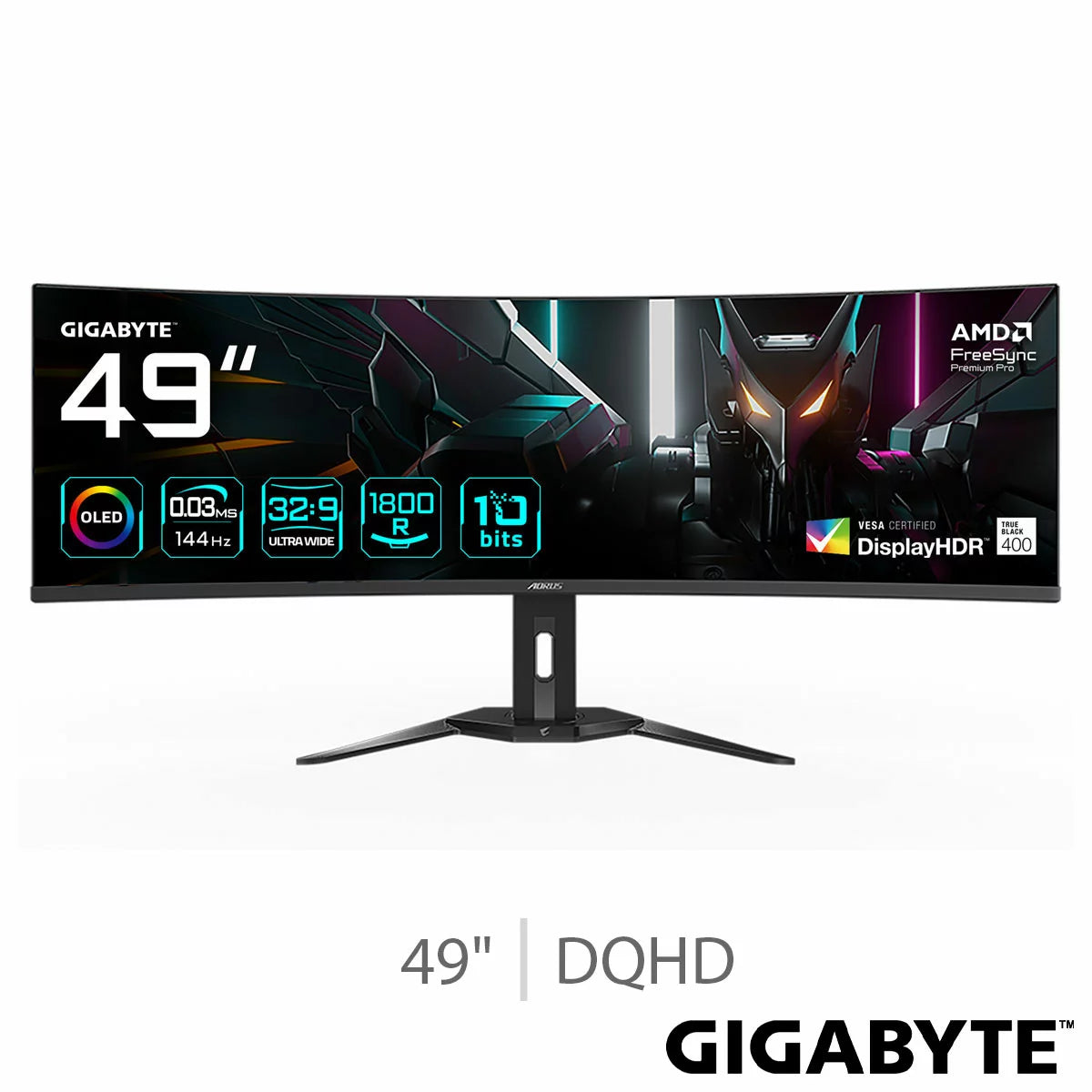 Gigabyte 49 Inch DQHD 144Hz OLED Gaming Monitor, CO49DQ