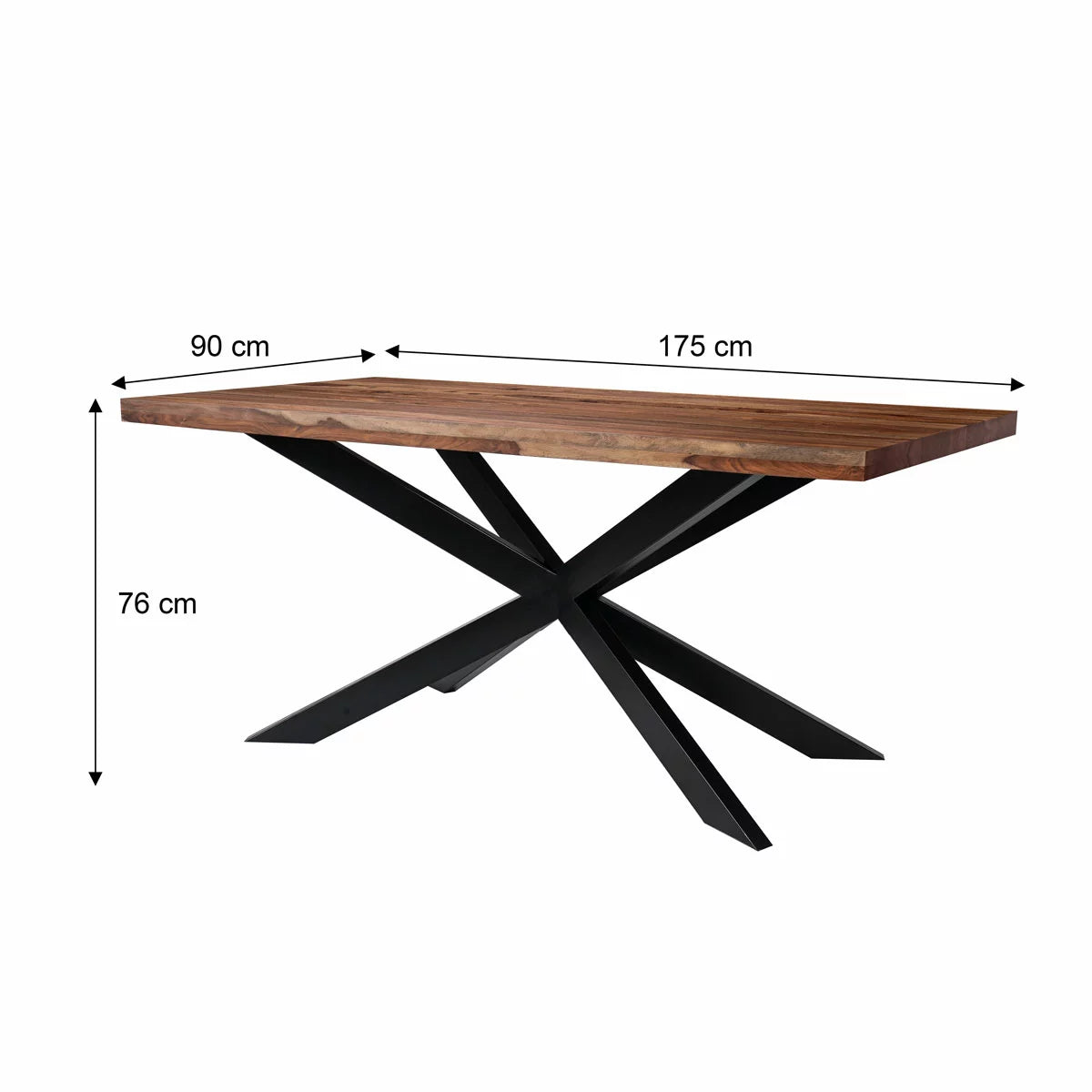 Indus Valley Henley Wooden Dining Table + 6 Grey Chairs