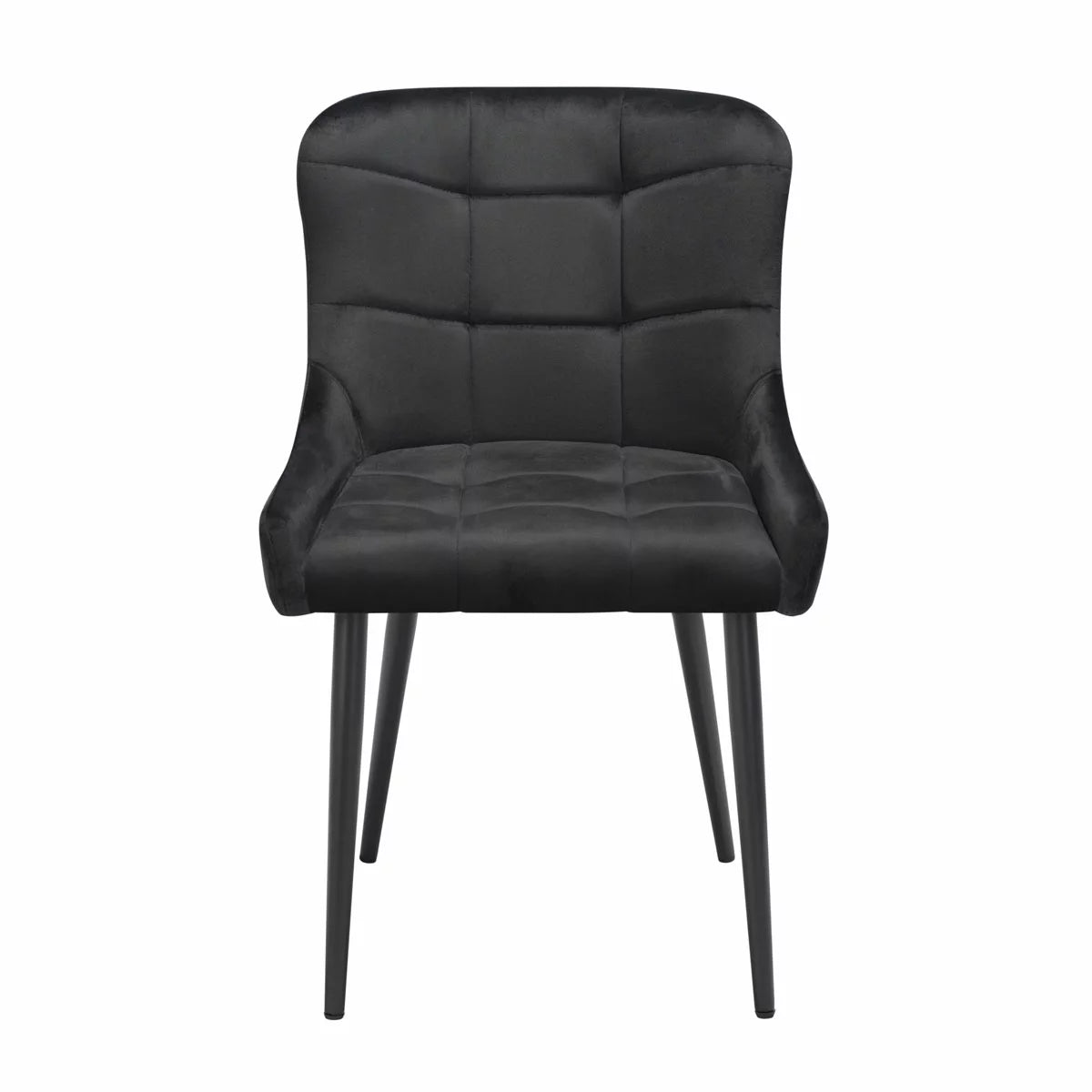 Indus Valley Kia Black Velvet Dining Chair, 2 Pack