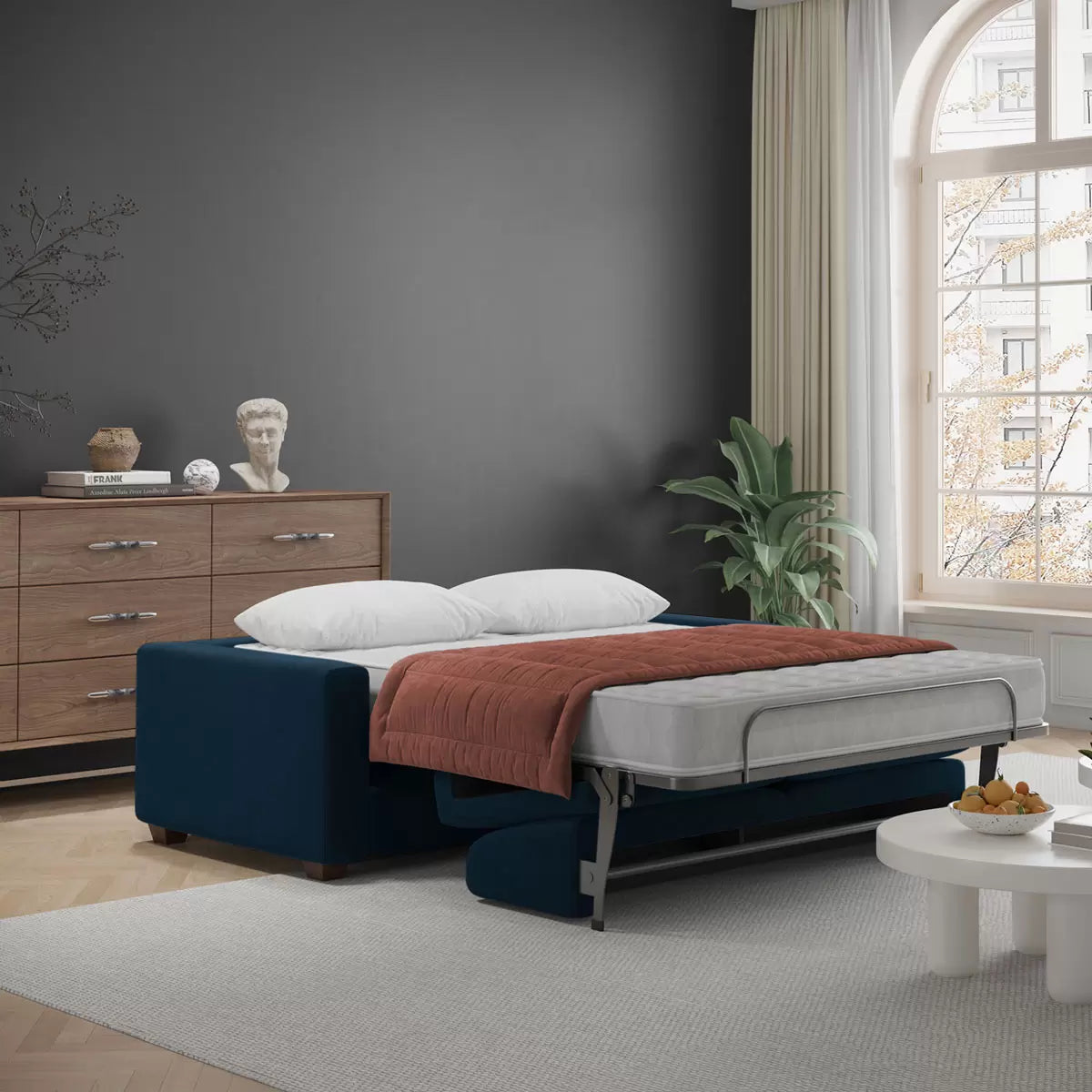 Lucas Navy Fabric Sofa Bed