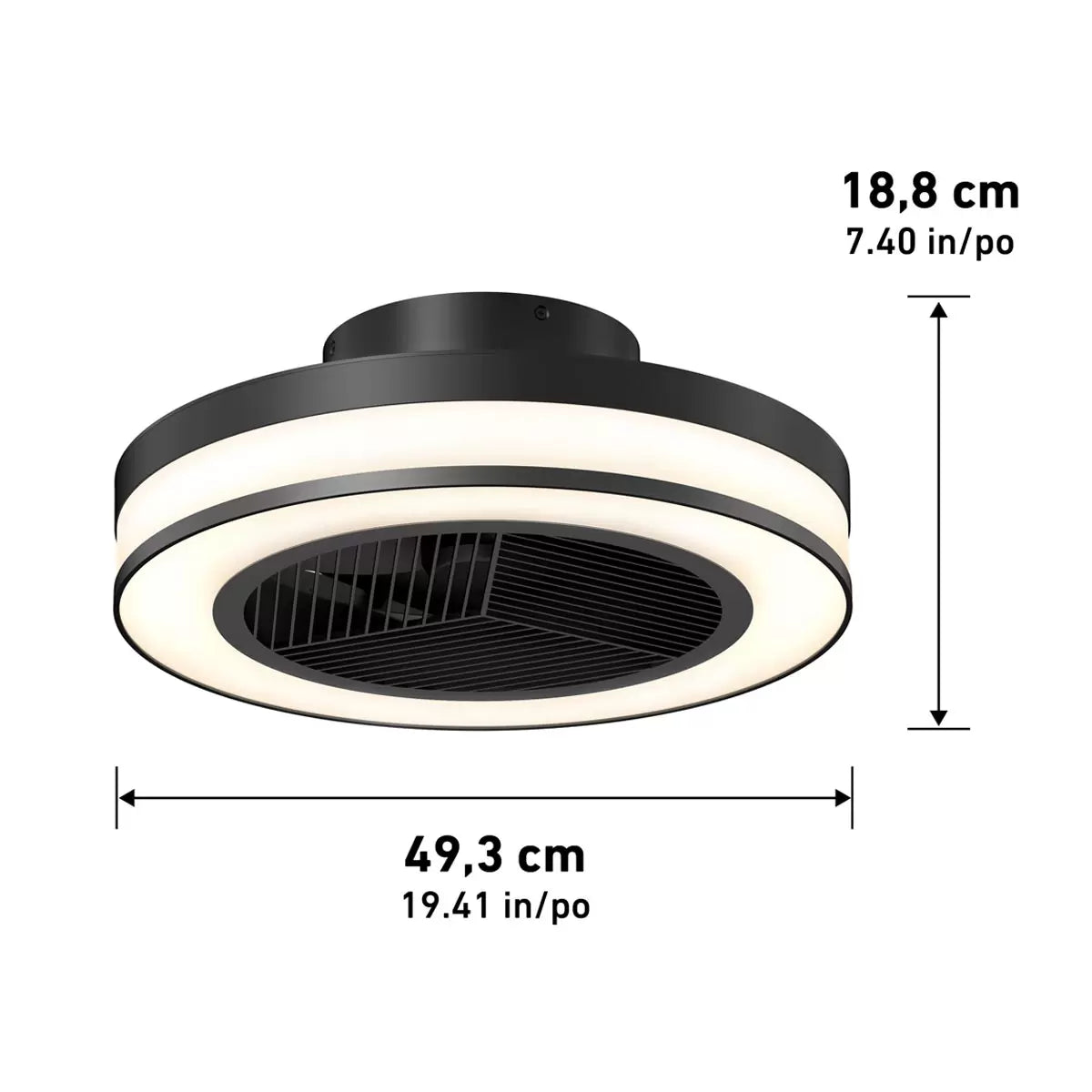 Artika Elton 19" (43cm) Fan Light with Remote Control