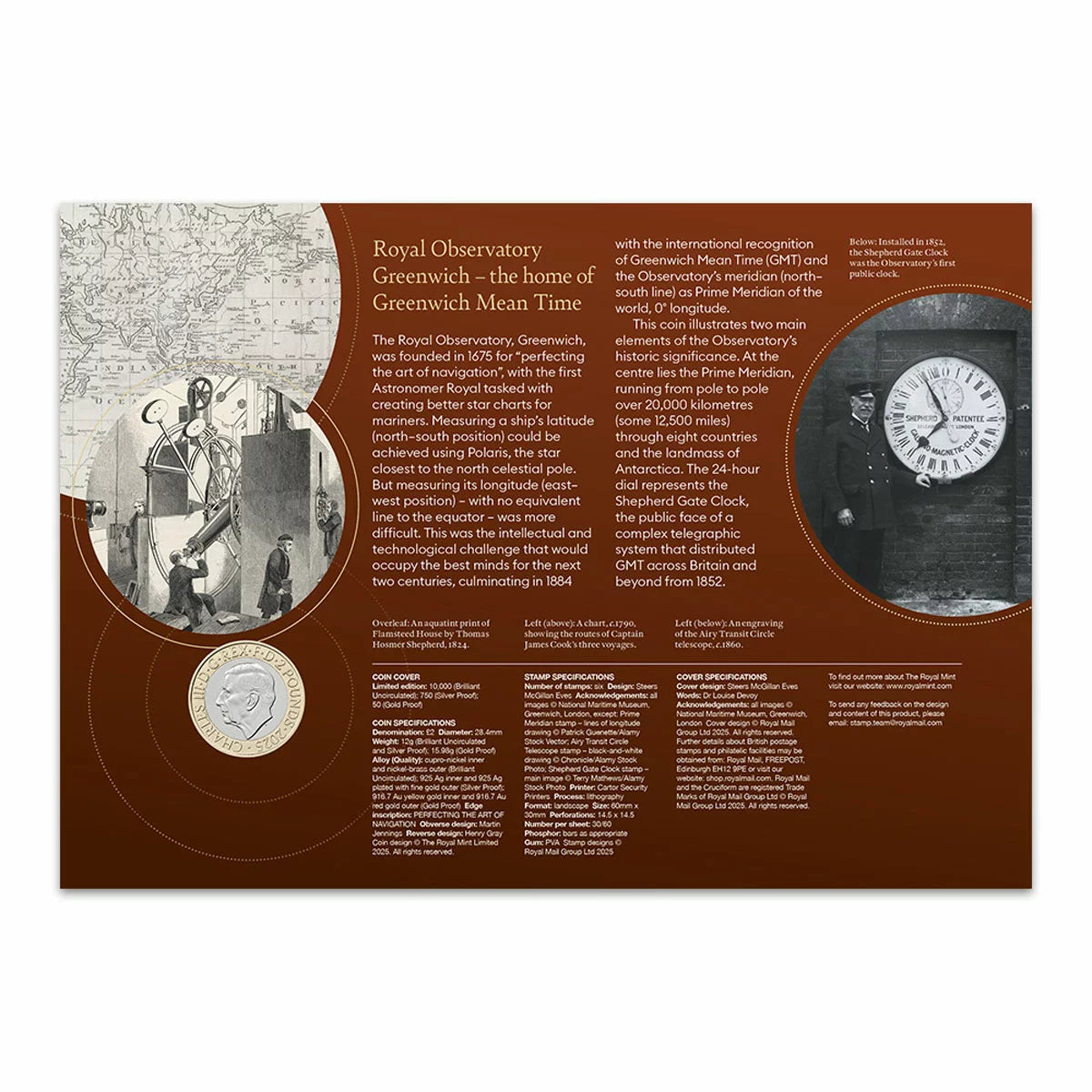 Royal Observatory £2 BU Coin & Stamps Cover from Royal Mail® & The Royal Mint
