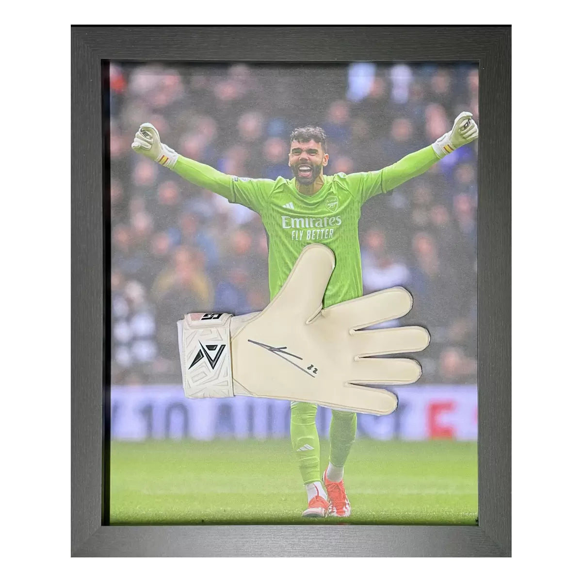 David Raya Arsenal Signed Framed Goalkeeper Football Glove