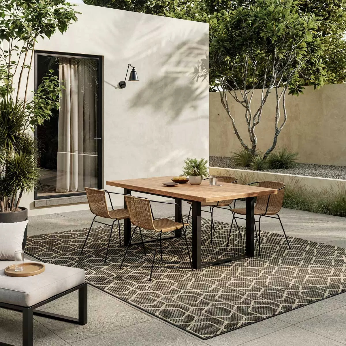 Nourison Horizon Geometric Charcoal Indoor Outdoor Rug, in 2 Sizes