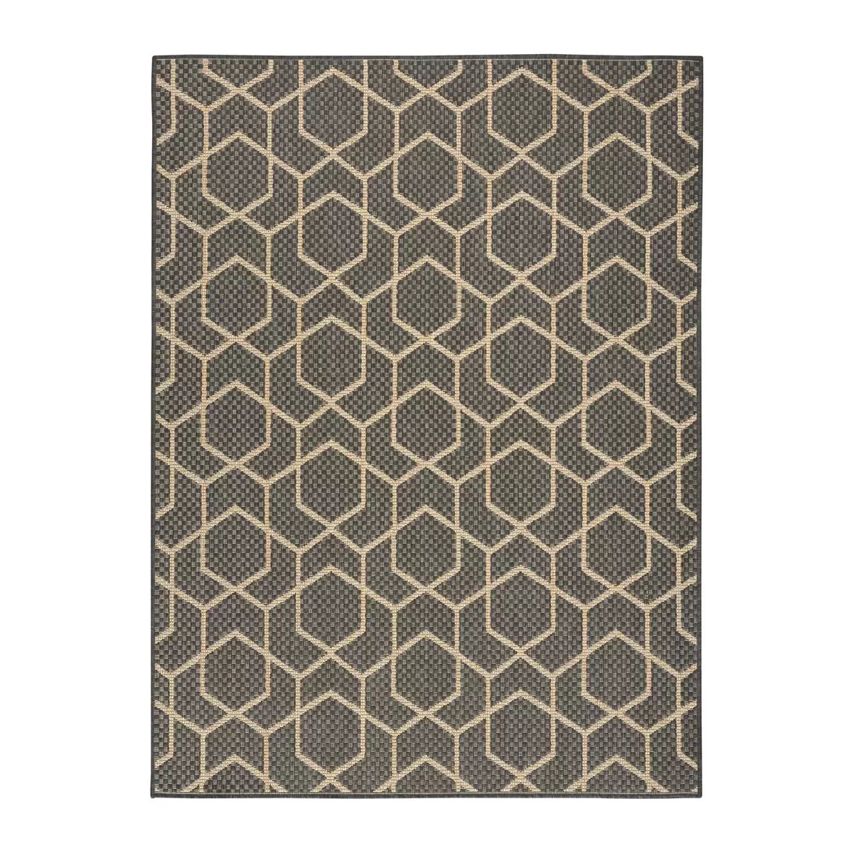 Nourison Horizon Geometric Charcoal Indoor Outdoor Rug, in 2 Sizes