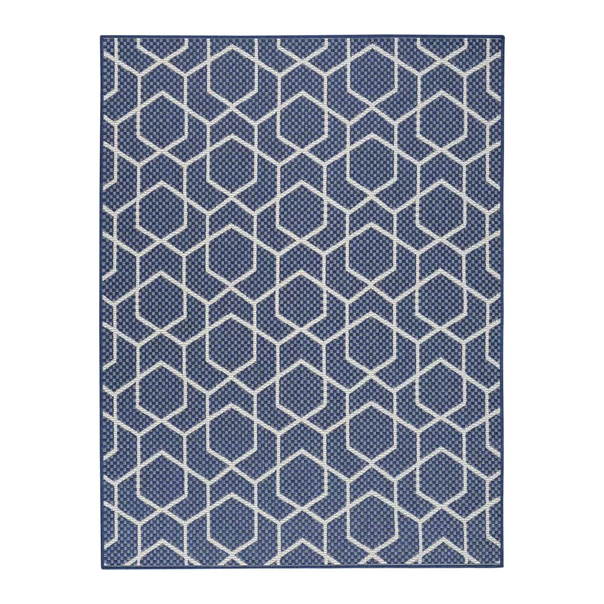 Nourison Horizon Geometric Navy Indoor Outdoor Rug, in 2 Sizes