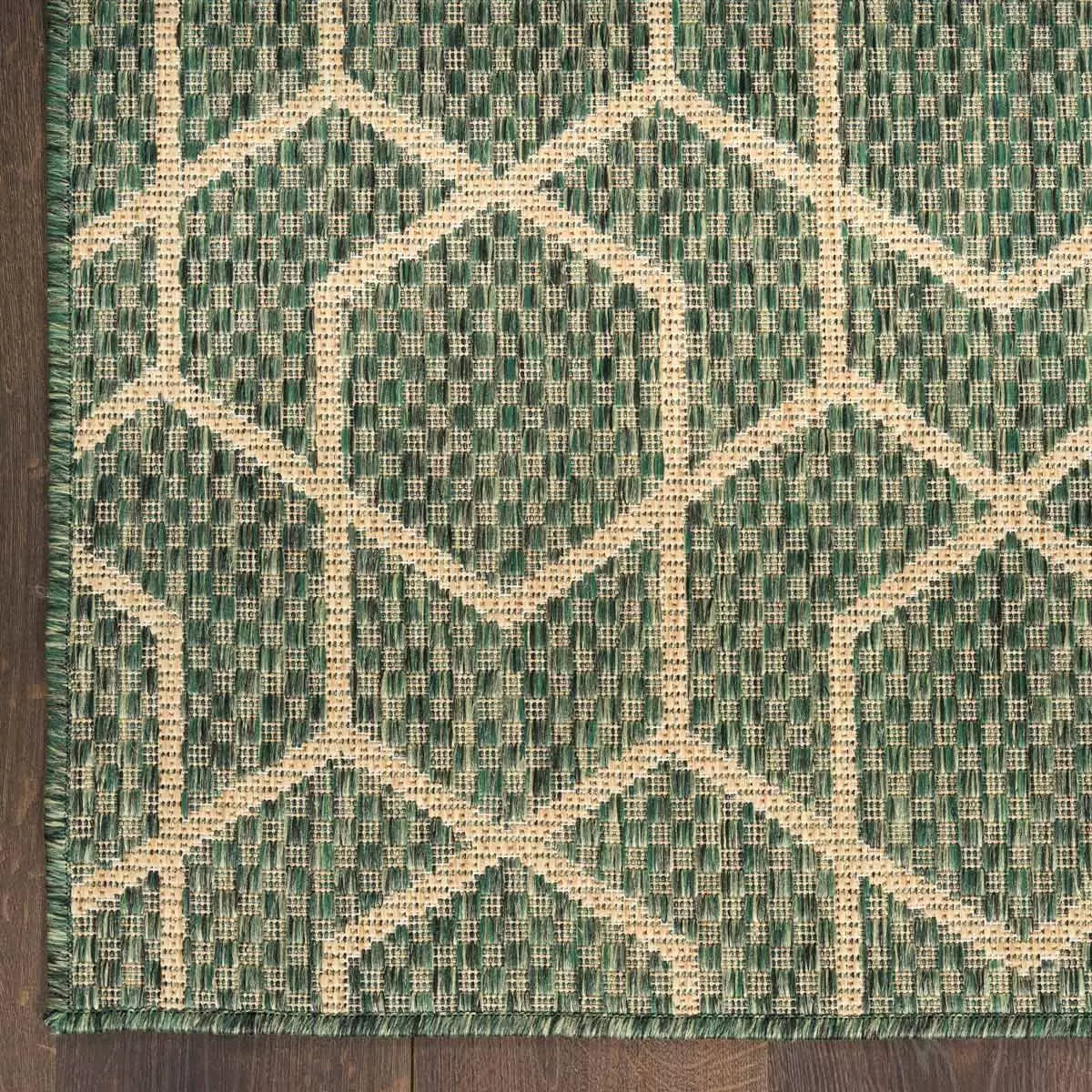 Nourison Horizon Geometric Green Indoor Outdoor Rug, in 2 Sizes