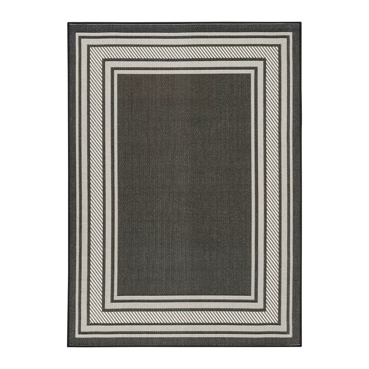 Nourison Horizon Border Black Indoor Outdoor Rug, in 2 Sizes