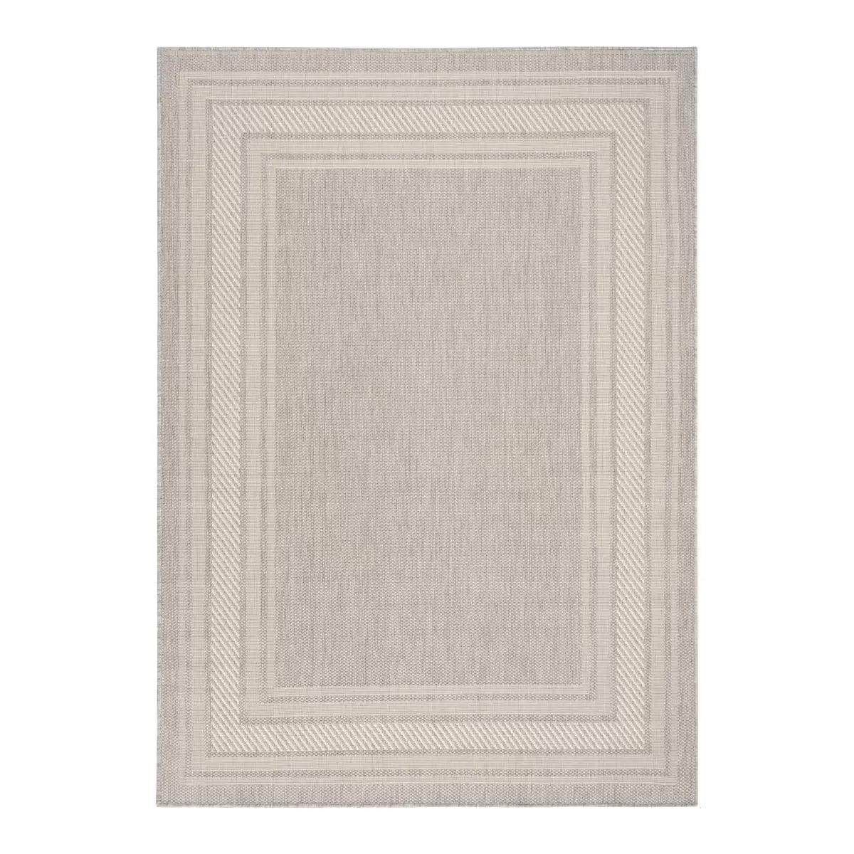 Nourison Horizon Border Grey Indoor Outdoor Rug, in 2 Sizes