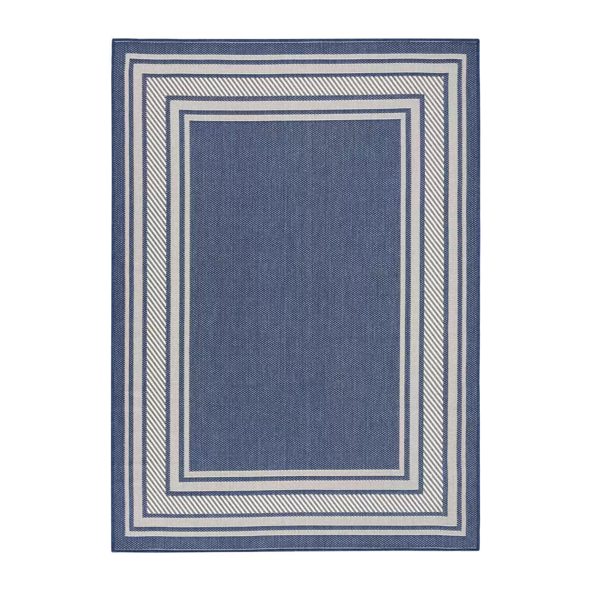 Nourison Horizon Border Navy Indoor Outdoor Rug, in 2 Sizes