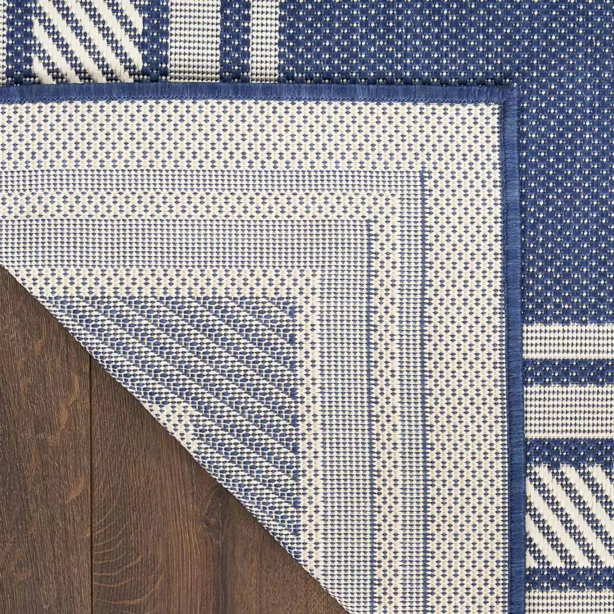 Nourison Horizon Border Navy Indoor Outdoor Rug, in 2 Sizes