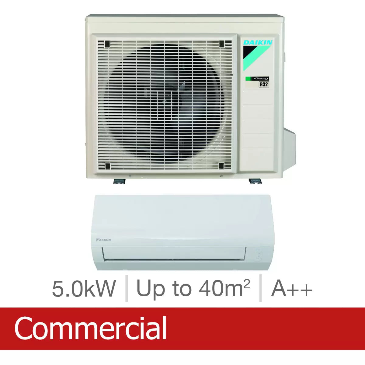 Installed Daikin Sensira 5.0kW Single Split Air Conditioning Unit for Commercial Use
