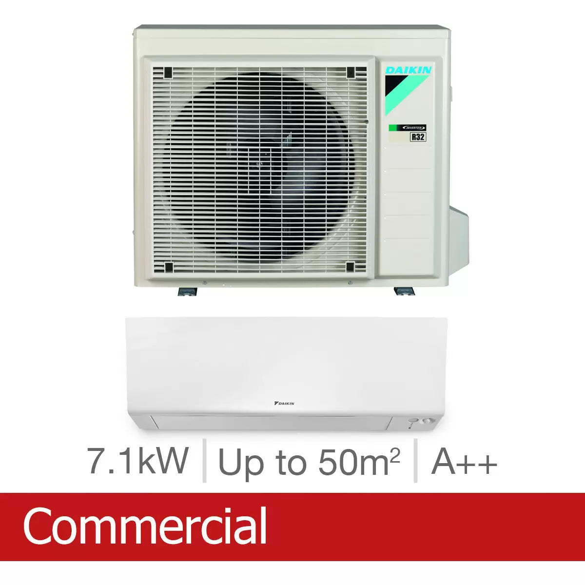 Installed Daikin Perfera 7.1kW Single Split Air Conditioning Unit for Commercial Use