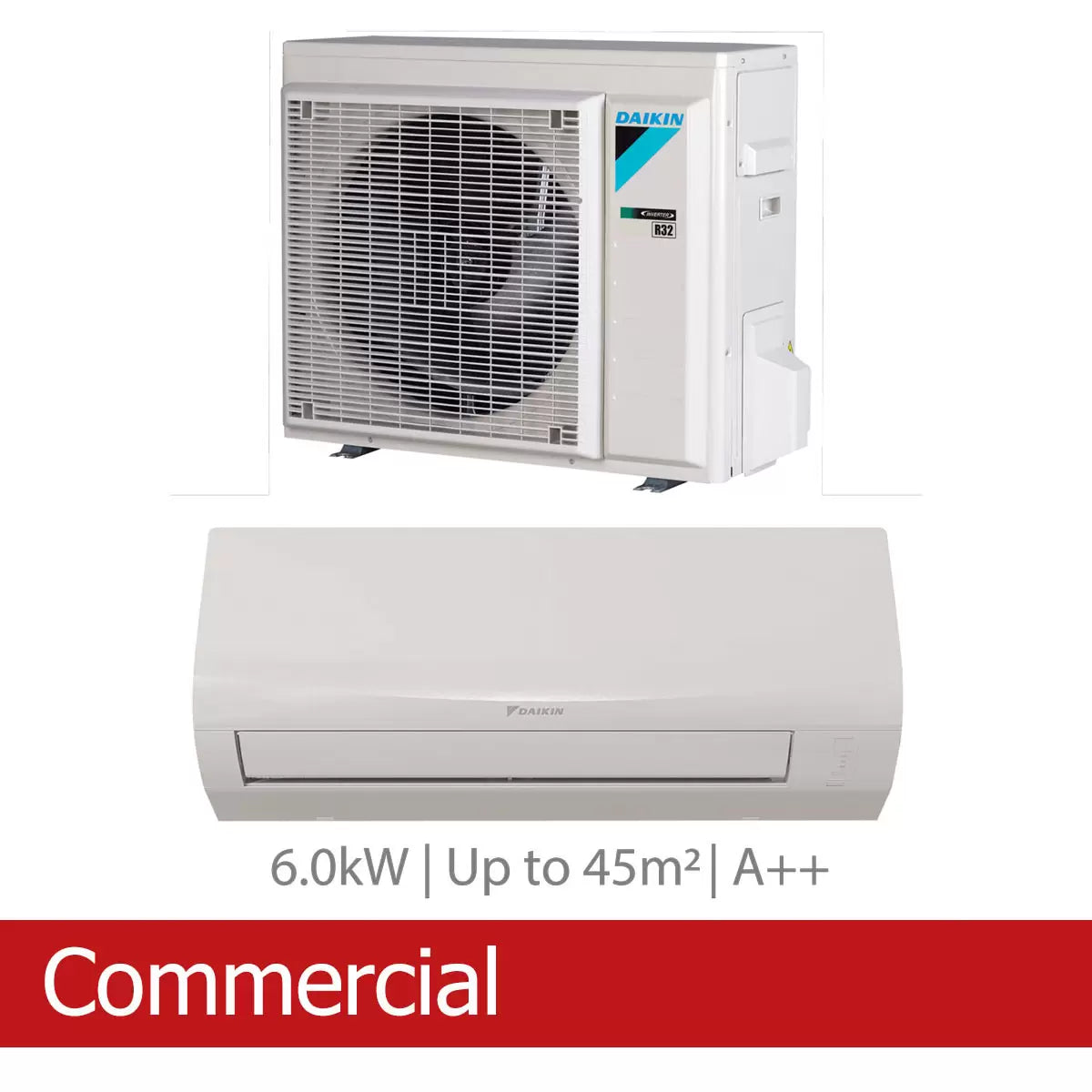 Installed Daikin Sensira 6.0kW Single Split Air Conditioning Unit for Commercial Use