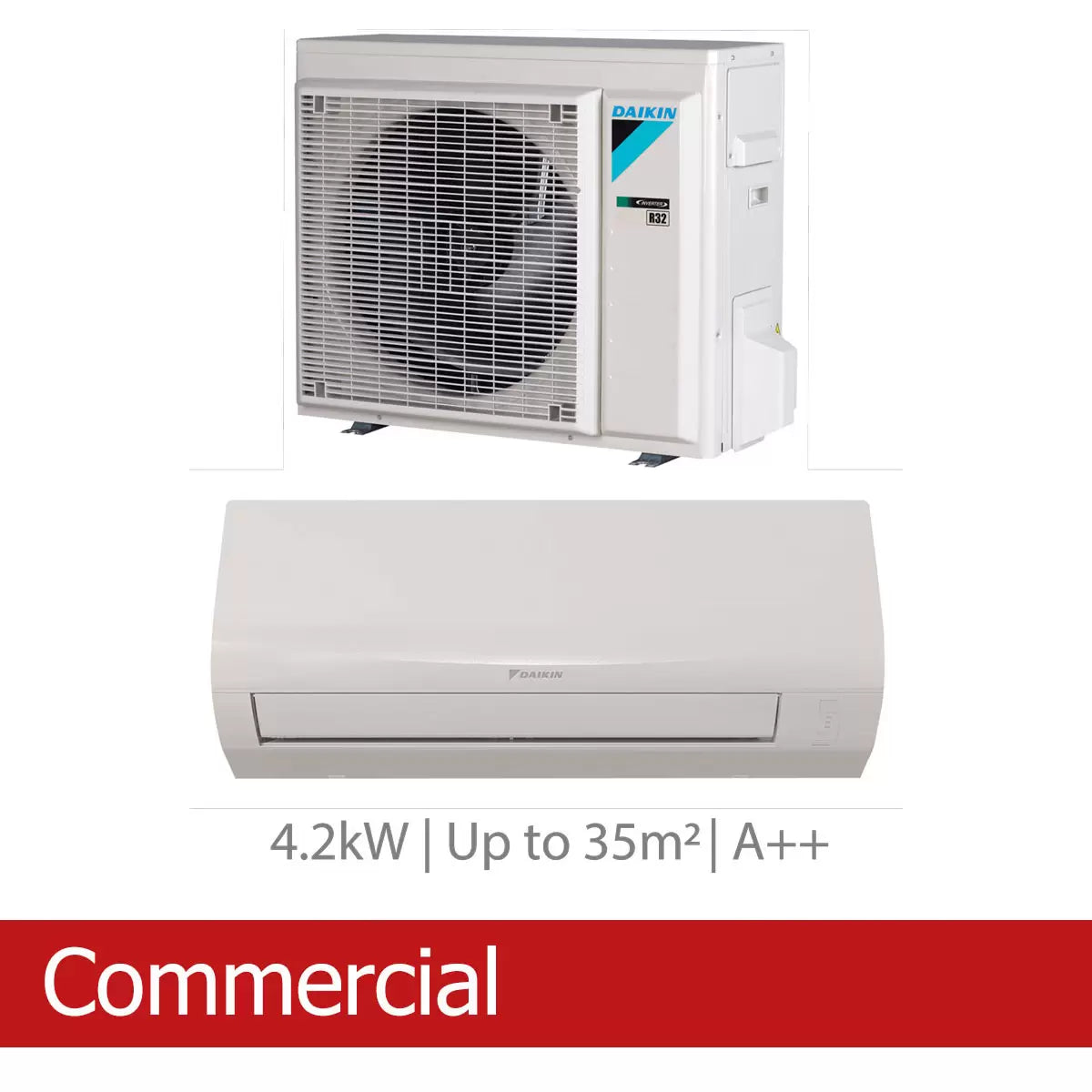 Installed Daikin Sensira 4.2kW Single Split Air Conditioning Unit for Commercial Use