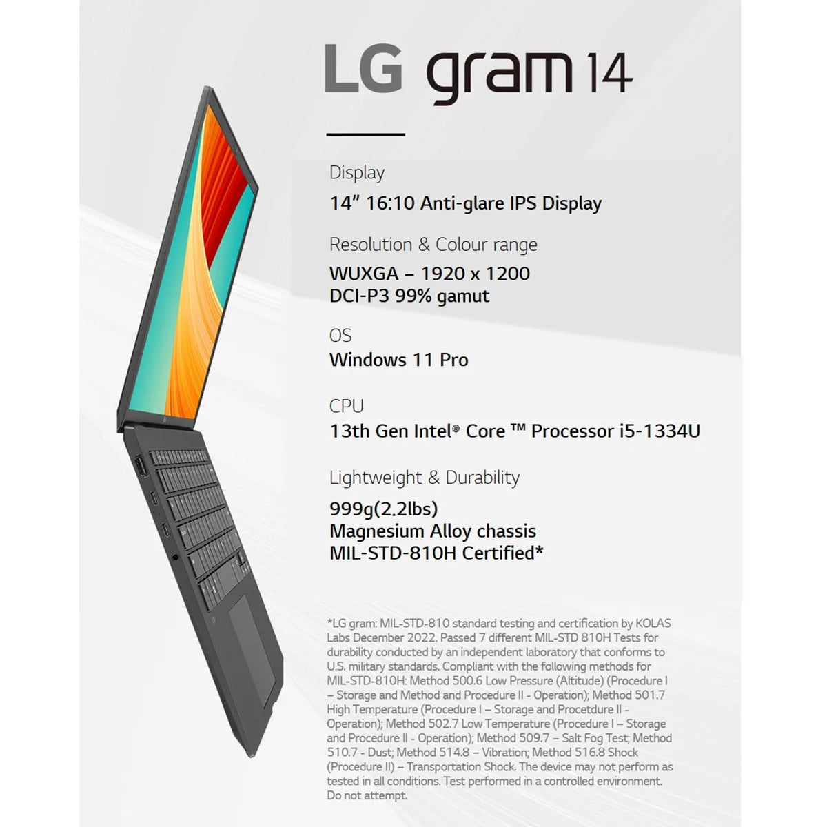 LG gram, Intel Core i5, 16GB RAM, 256GB SSD, 14 Inch Laptop, 14Z90RU-G.AP52A1