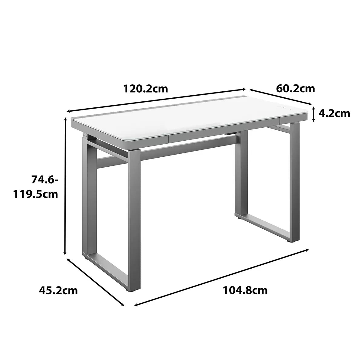 Tresanti Aurora Power Adjustable Height Desk with LED Lights