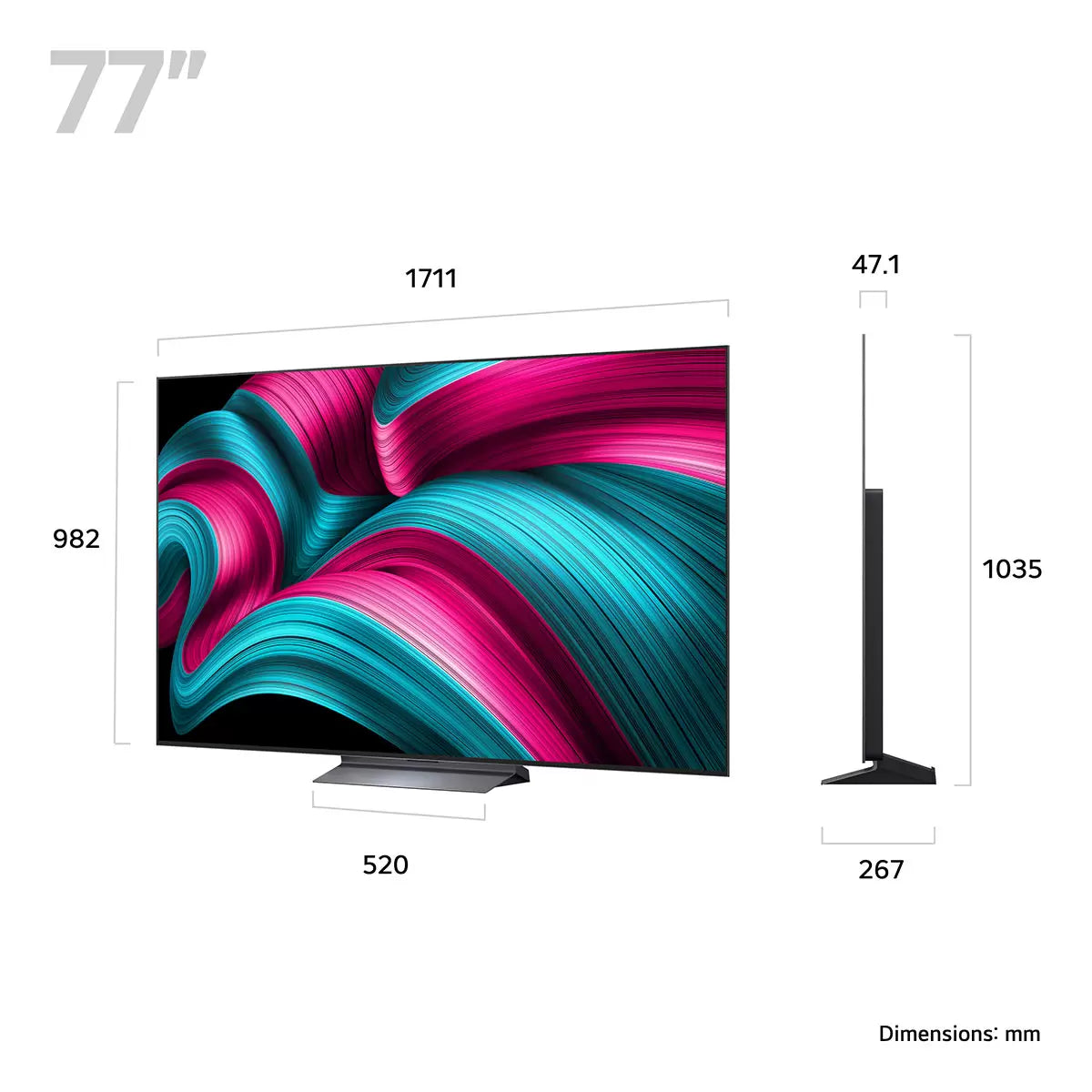 LG OLED77C55LA.AEK 77 Inch OLED 4K Ultra HD Smart TV