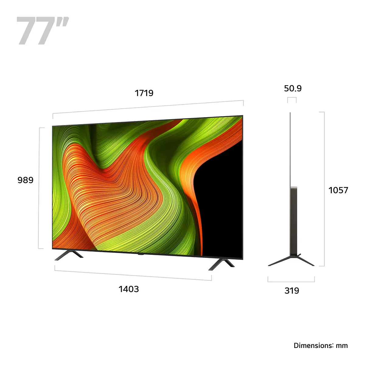 LG OLED77B56LA 77 Inch OLED 4K Ultra HD Smart TV, view 2