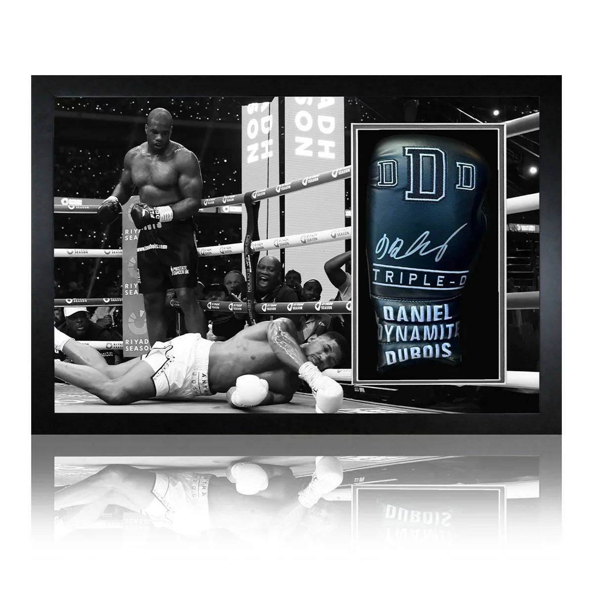 Daniel Dubois Signed Framed Boxing Glove, or Black