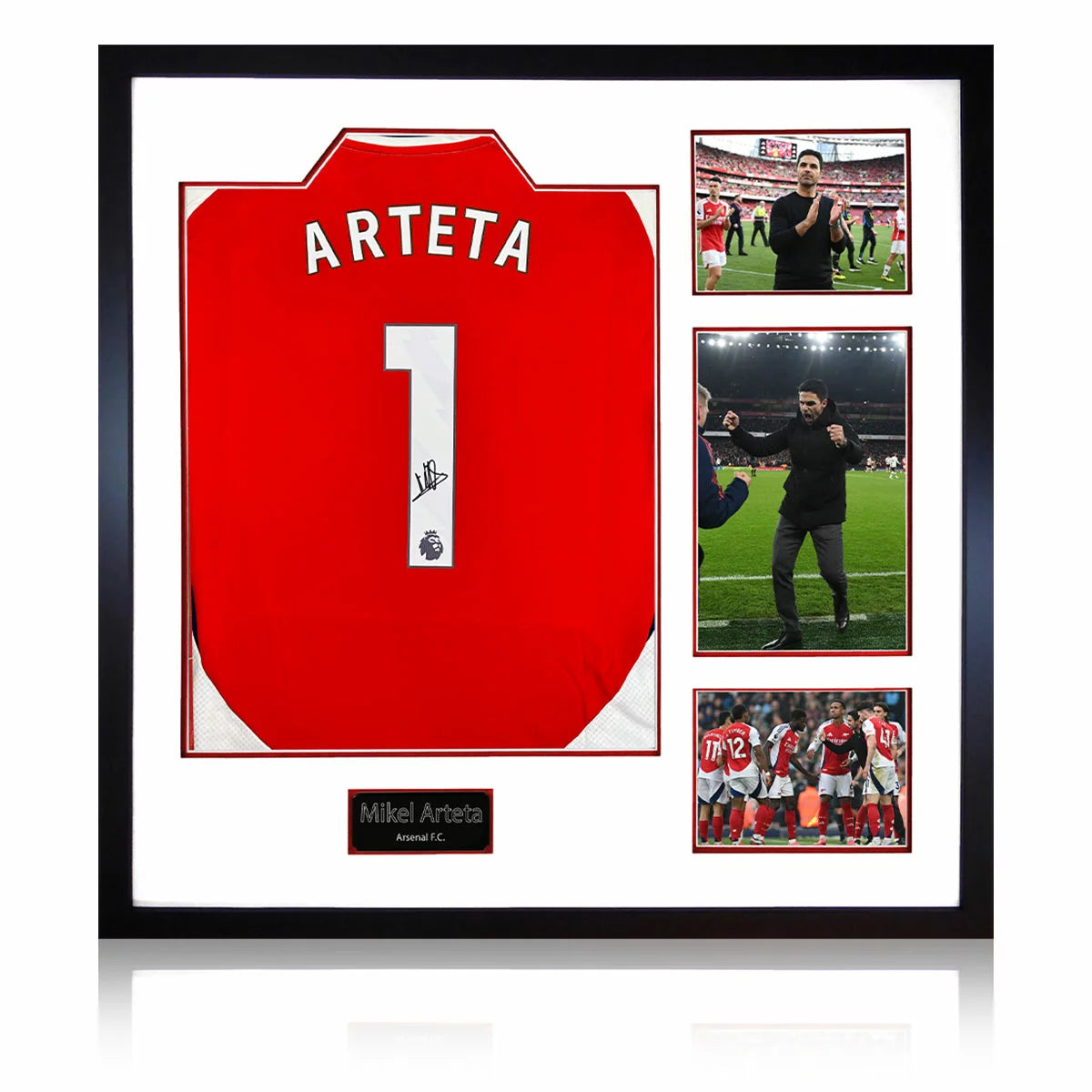 Mikel Arteta Signed Framed Arsenal Football Shirt including 3 Photos