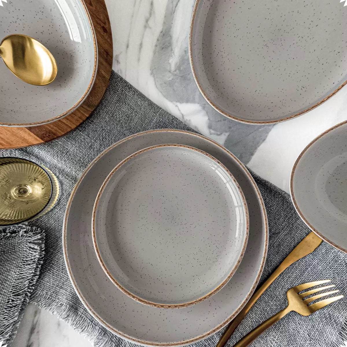 Over & Back Stoneware Dinnerware Set, 16 Piece