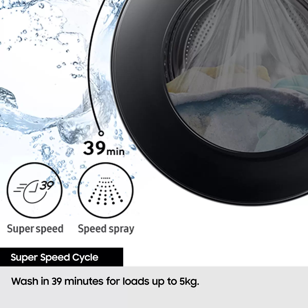Samsung Series 5 AI Energy WD90DG5B15BBEU 9kg / 6kg Smart Washer Dryer, Black