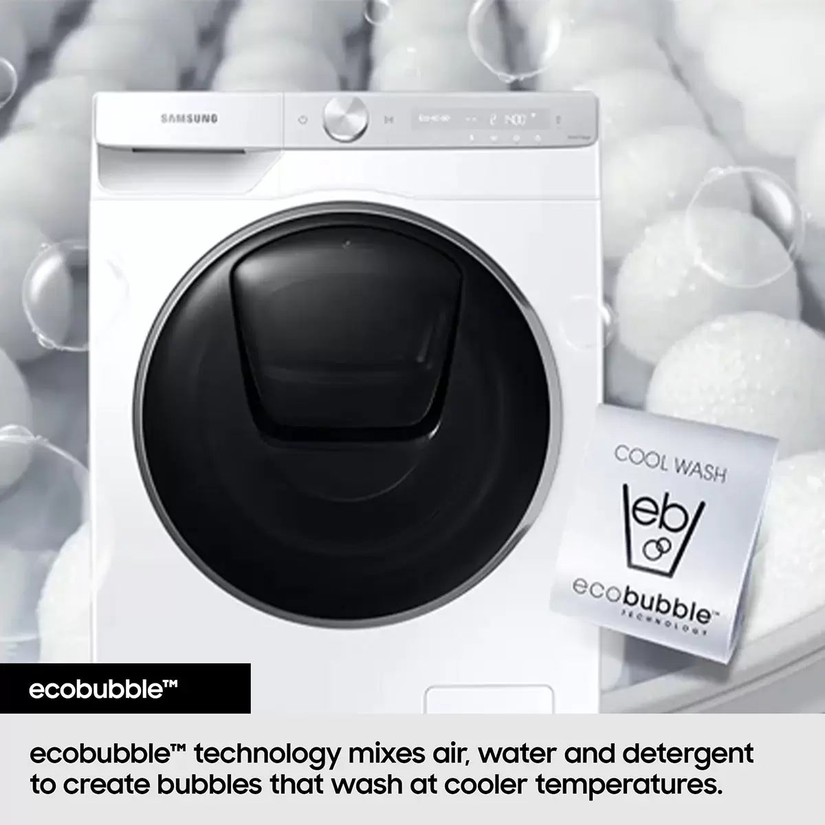 Samsung Series 5 AI Energy WD90DG5B15BBEU 9kg / 6kg Smart Washer Dryer, Black