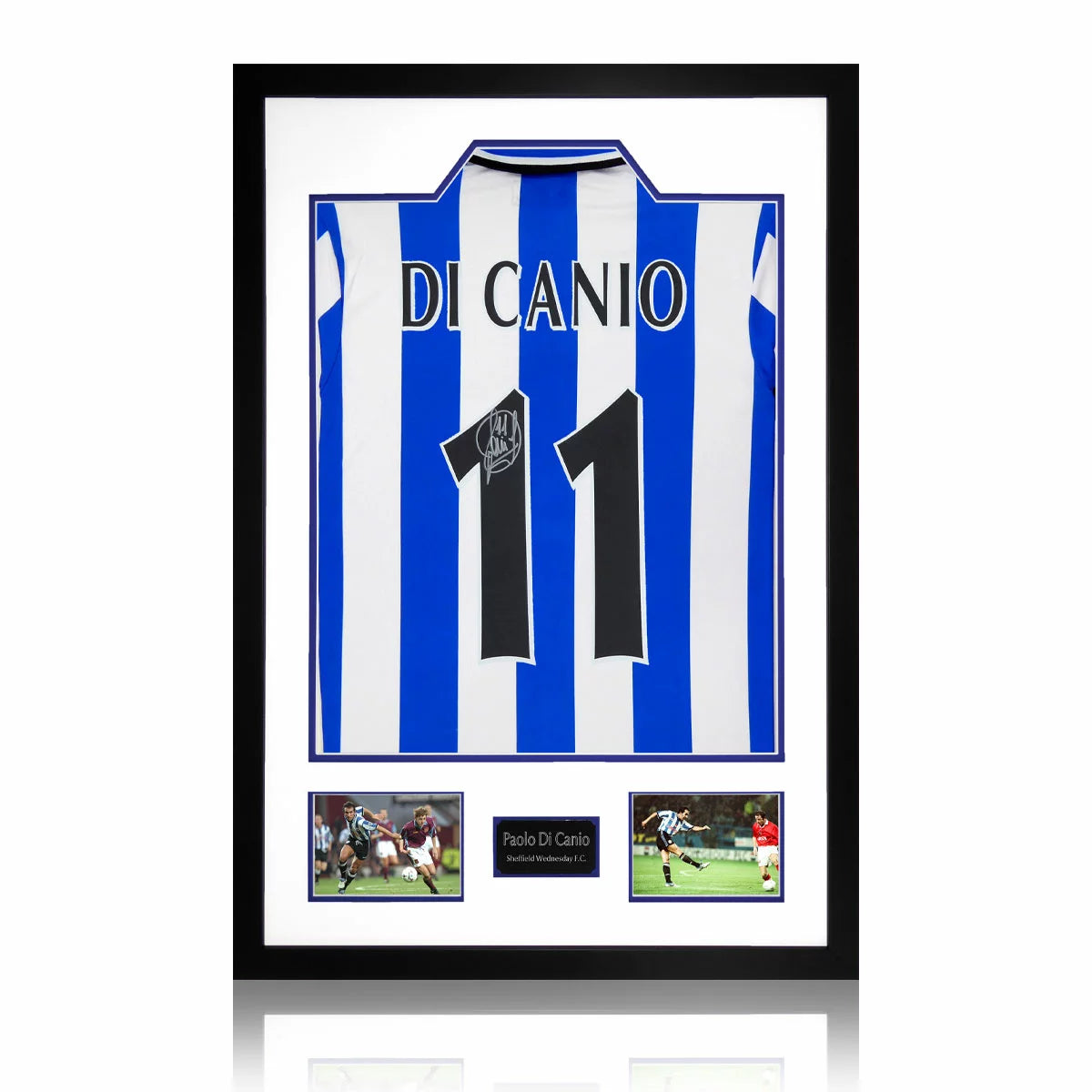 Paolo Di Canio Signed Framed Sheffield Wednesday 1998 Football Home Shirt