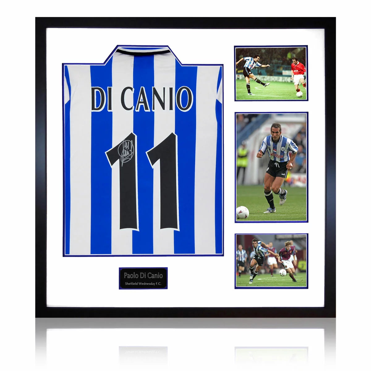 Paolo Di Canio Signed Framed Sheffield Wednesday 1998 Football Home Shirt