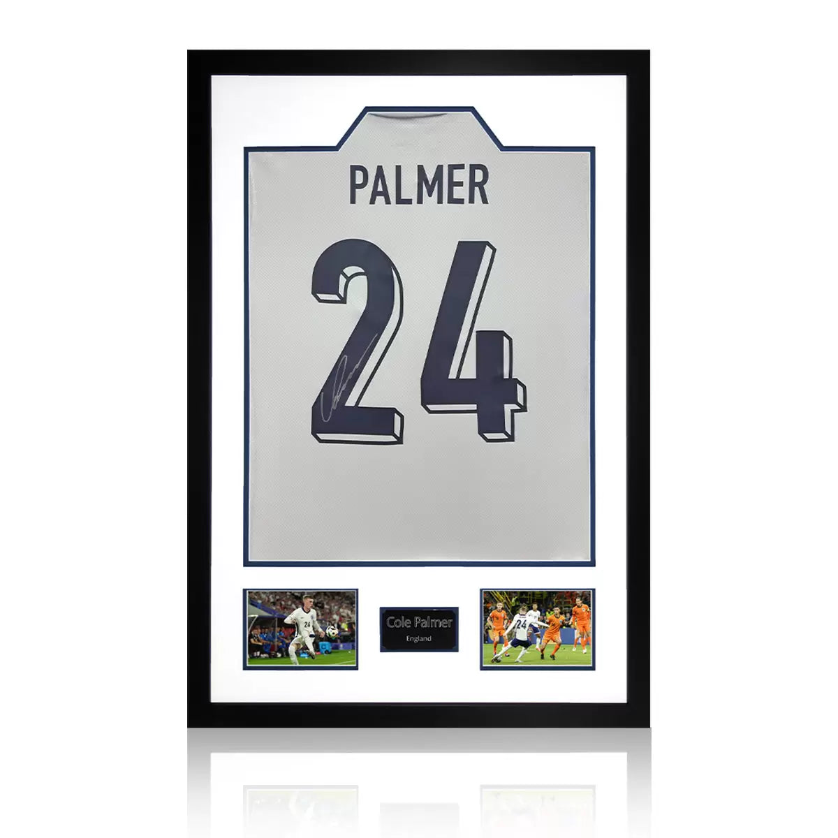 Cole Palmer Signed Framed England Football Shirt including 2 Photos