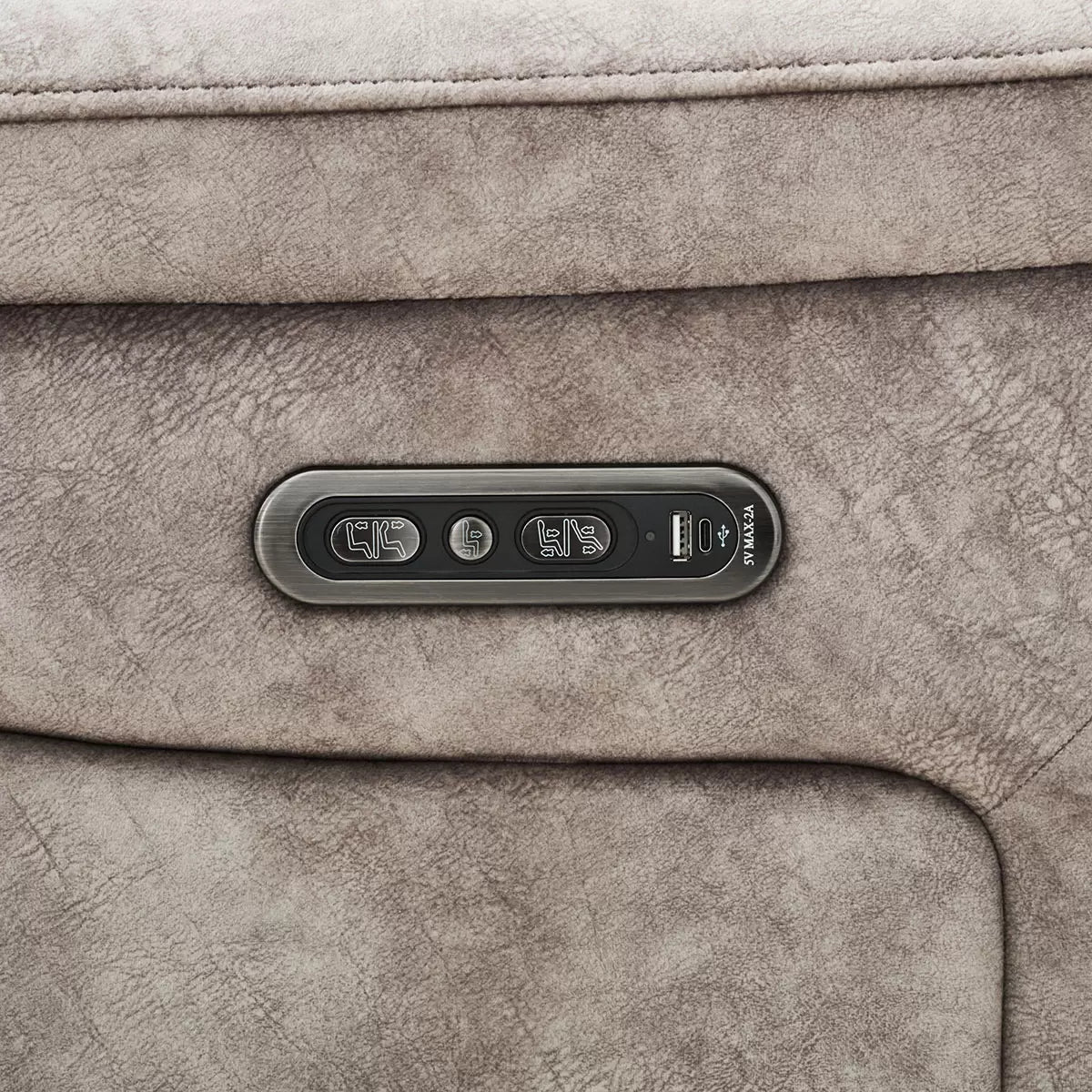 Oscar Grey Fabric Power Reclining 2 Seater Sofa with Power Headrest