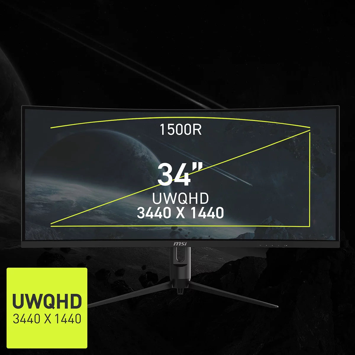 MSI MAG 342CQR E2 180Hz UWQHD Gaming Monitor, 9S6-3DB64H-070