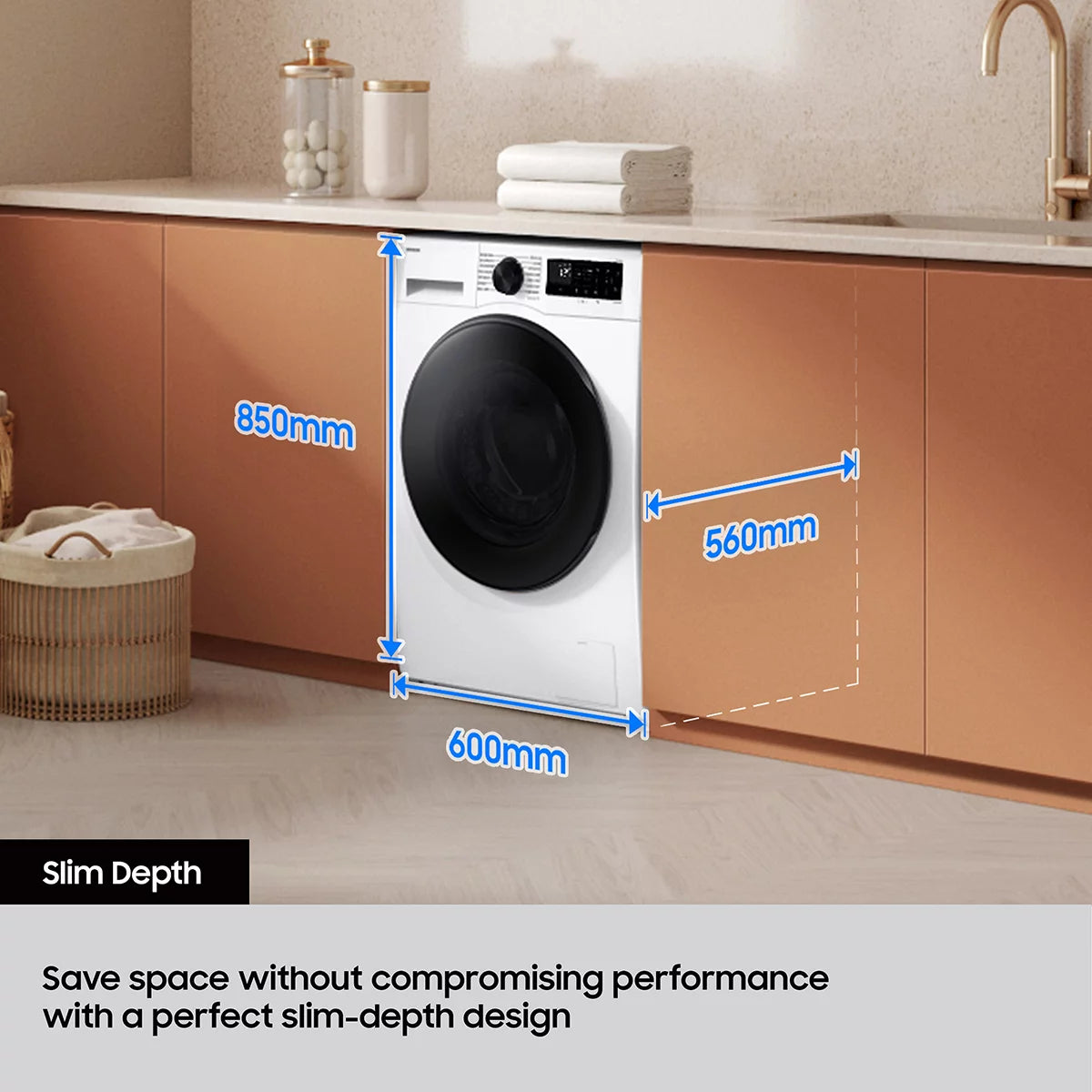 Samsung Series 5 WD90DG5G34BEEU 9kg / 5kg Smart Slim Depth Washer Dryer, E Rated