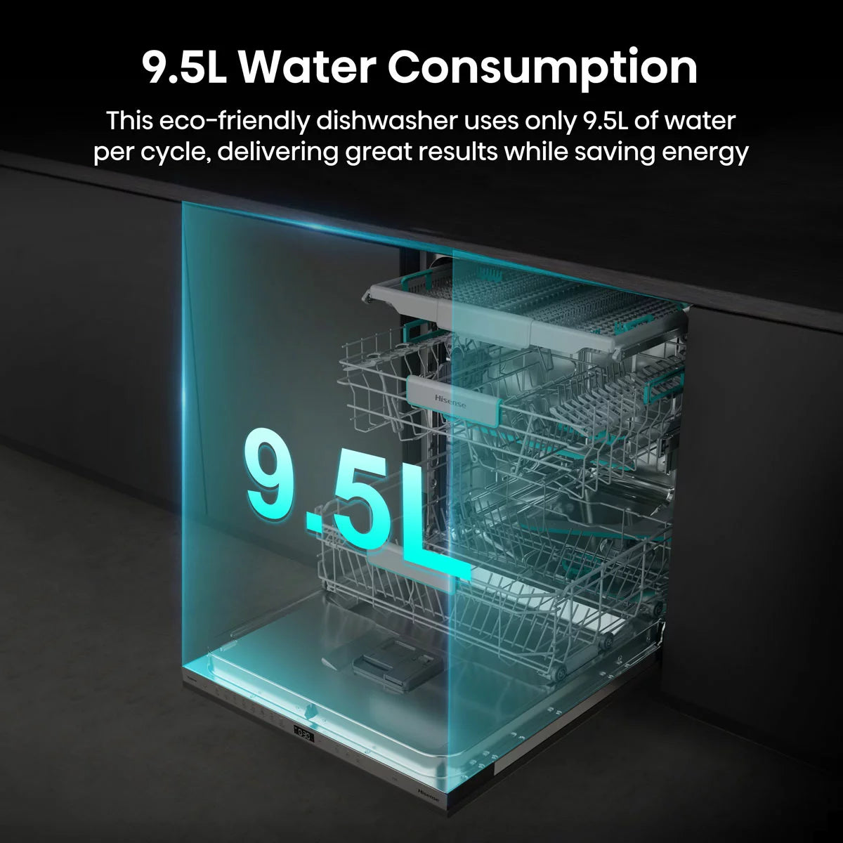 Hisense HV673A60UK Full-Size Fully Integrated Wi-Fi Enabled Dishwasher