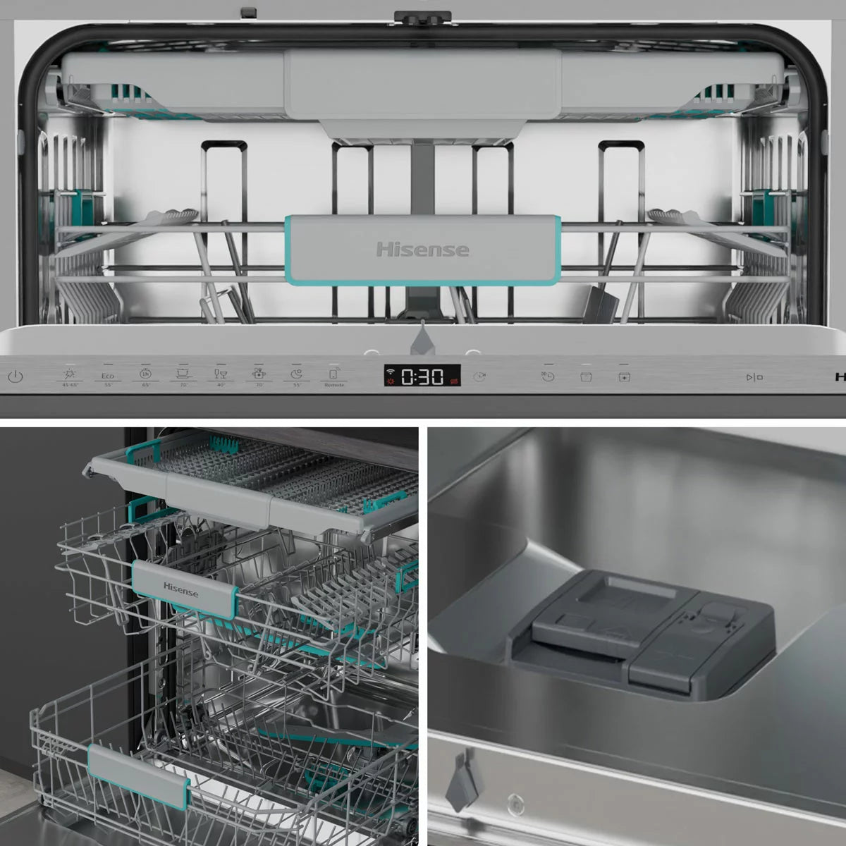 Hisense HV673A60UK Full-Size Fully Integrated Wi-Fi Enabled Dishwasher